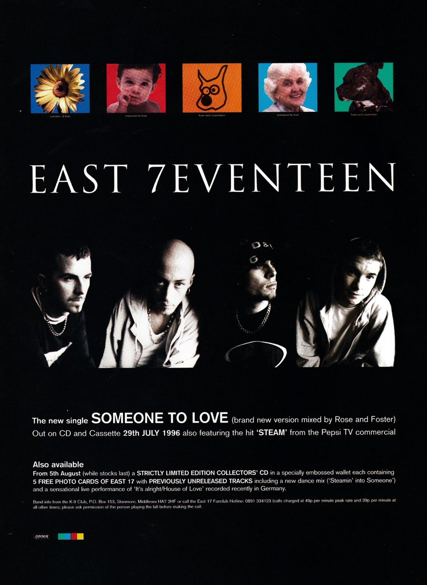 myfizzypop's tweet photo. Aw, #East17 were all grown up 30 yrs ago (#onthisdayinpop in 1996) when they released their single #SomeoneToLove. Still kept their street credibility (the Oasis you could dance to) w/ some great @phardingmusic production! Their 13th top 20 smash!
https://t.co/UKGanLh5Ib https://t.co/l17I2yE2xJ