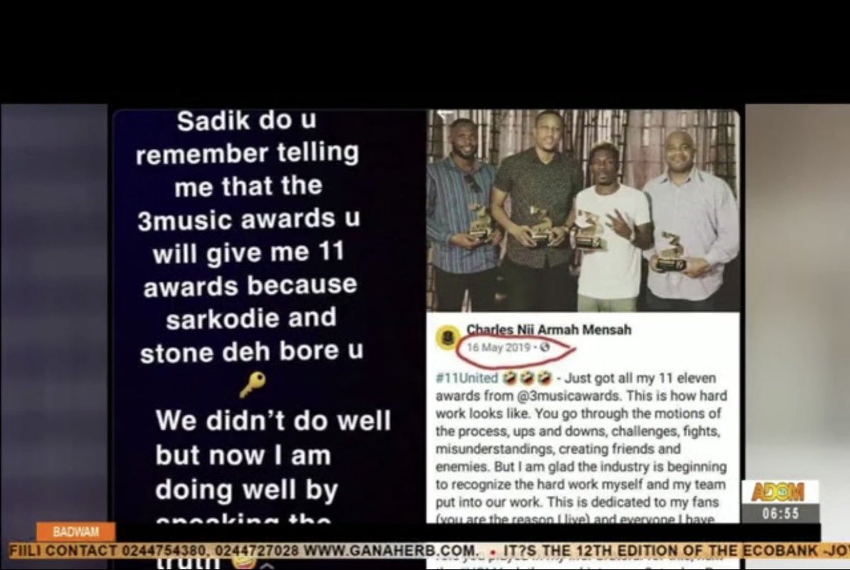 Amgsarkcess's tweet photo. 🚨: Saddick gave me all the 11 awards not because I deserve it buh he told me he wanted to show Sarkodie and Stonebwoy that they are nobody—Shatta Wale

I never rated that awards scheme and this is why,his fans even counts it as part of his awards,tueh😭💔 https://t.co/uuxef62lPG