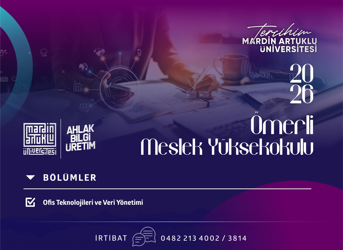 mardinartuklu's tweet photo. 🔻 Ömerli Meslek Yüksekokulu

Ömerli Meslek Yüksekokulu, uygulama odaklı eğitim anlayışıyla kamu ve özel sektörün ihtiyaç duyduğu nitelikli ara insan gücünü yetiştirmektedir. Alanında deneyimli akademik kadrosu, staj ve uygulamalı eğitim imkânları, kalite odaklı akreditasyon çalışmaları ve sürekli gelişimi esas alan yapısıyla öğrencilerini iş hayatına güçlü bir şekilde hazırlamaktadır.

Bölümlerimiz ⬇️
• Ofis Teknolojileri ve Veri Yönetimi

Ömerli Meslek Yüksekokulu Tanıtım Bağlantıları
🎥 Öğrencilerimizin Deneyimi - Video
🔗 https://t.co/RkQErD3YdV
📘 Fakülte/MYO Tanıtım Kitapçığı
🔗 https://t.co/0VoZ5GwAyN
🎬 Üniversitemiz Tanıtım Filmi
🔗 https://t.co/KTDMMAsXLA

@erolozvar
@ibrahimozcosar
@omerlimyo 

#ÖmerliMYO #BüroHizmetleri #ArtukluMeslekEğitimi