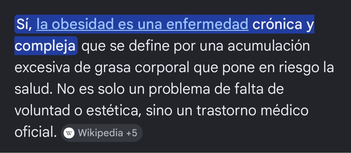 Niseyab_'s tweet photo. voy a aclararlo porque parece que es necesario, cuando digo obesidad me refiero a una enfermedad real que se está normalizando. No me refiero a la gente que esté por encima de su peso saludable en general 👍🏻 https://t.co/G5ecwnbVad