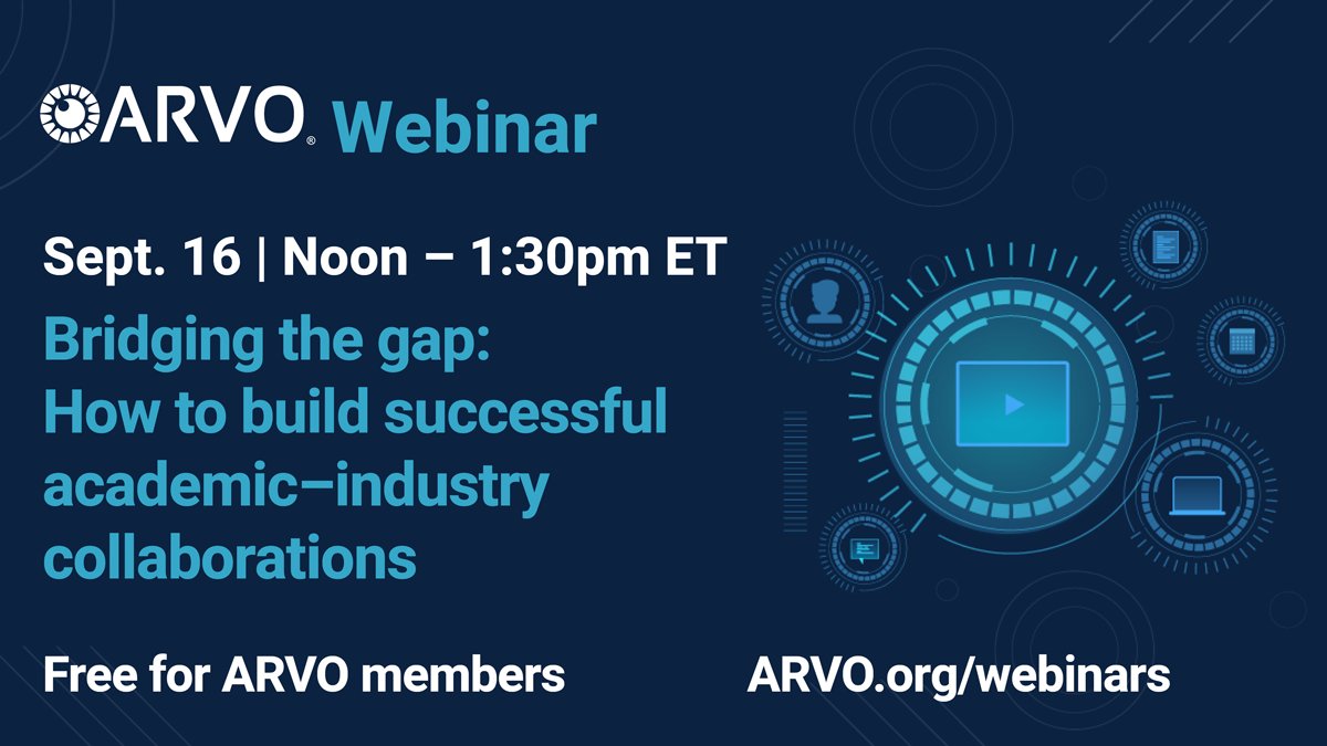 ARVOinfo's tweet photo. Discover how #VisionScience breakthroughs can drive real-world change! Join @ARVOinfo’s webinar on Sept. 16 to learn about building impactful academic-industry collaborations. Register now: https://t.co/1XKDaMxuKa https://t.co/9SULTgCLKm