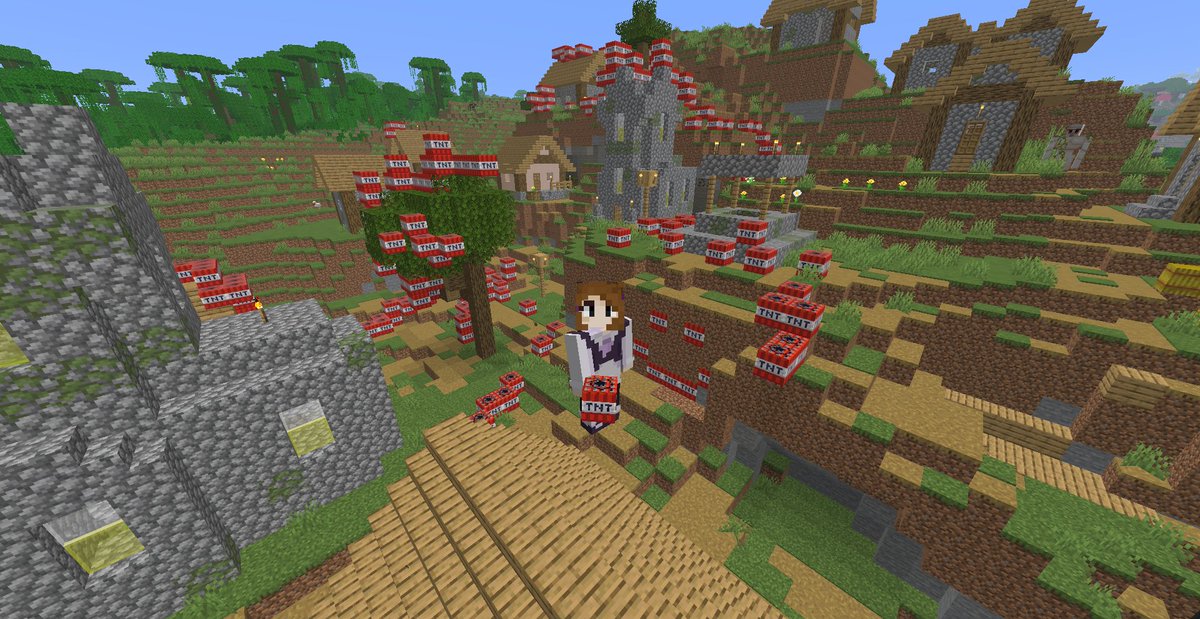 ACESIKI's tweet photo. found out i could run minecraft on my laptop so i can still build fredbears while on vacation,... https://t.co/ihDqX2YA6f