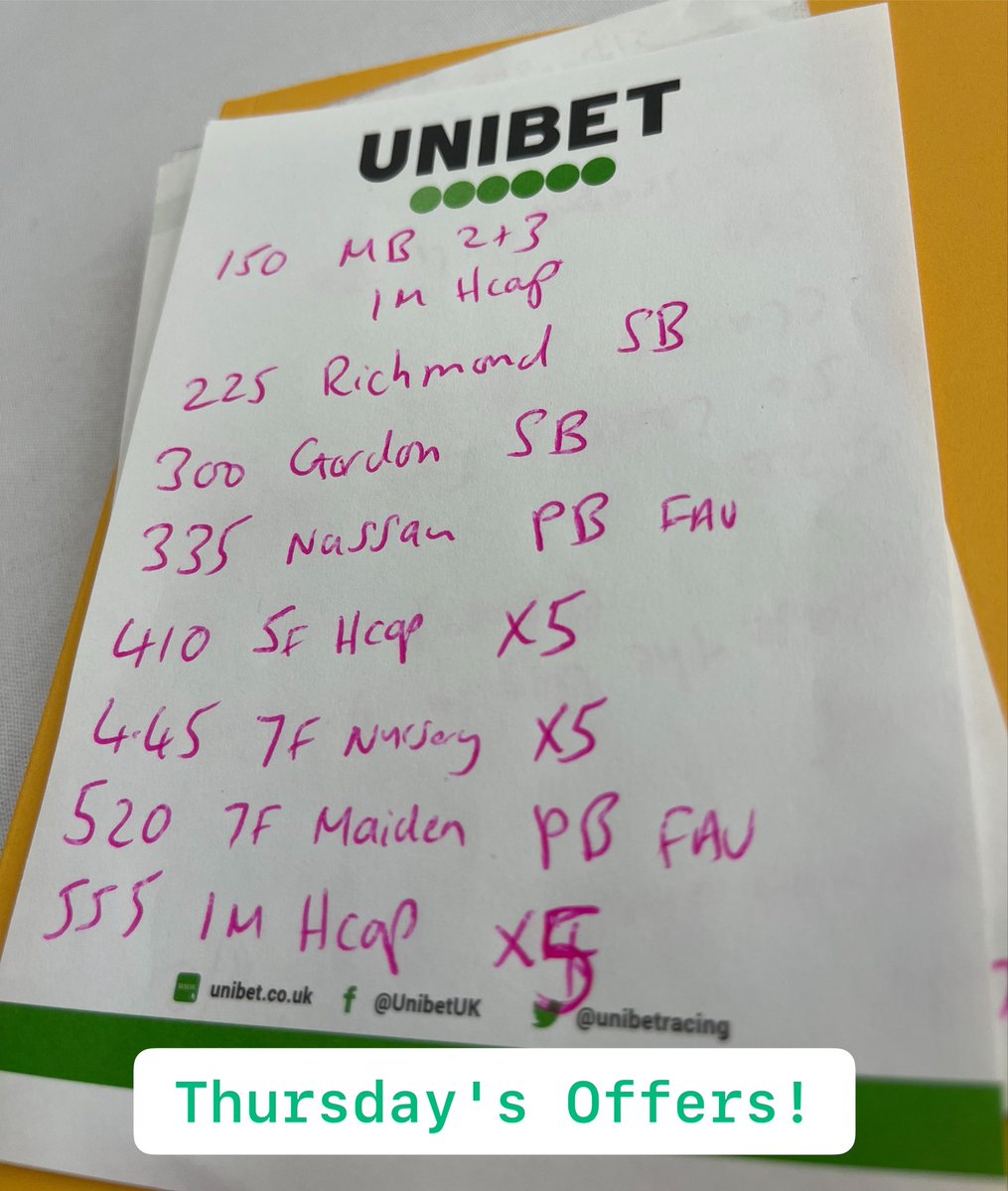 UnibetRacing's tweet photo. Day 3️⃣ offers @VisitQatar @Goodwood_Races Festival👇
✅1:50 MB 2nd/3rd
✅2:25 Super Boost the field
✅3:00 Super Boost the field
✅3:35 Price Boost-Diamond Necklace 💎
✅4:10 5️⃣EW
✅4:455️⃣EW
✅5:20 Price Boost So Lovely 🥰
✅5:55 5️⃣EW
https://t.co/gJunLPAorw
🔞#GambleAware https://t.co/700QHDG4lC