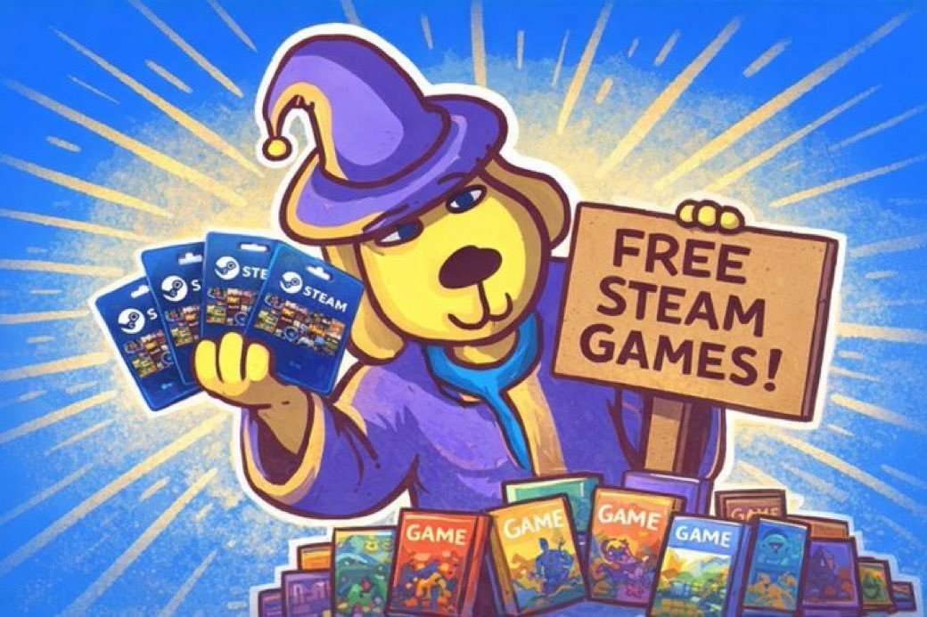 GameReachX's tweet photo. Giving away 10x Steam Games to 10x people 🪄 

1️⃣ Like + RT
2️⃣ Tag a Friend
3️⃣ Follow Me (@GameReachX 

Ends in 3 days, good luck 🍀 https://t.co/pWVP2Jt604