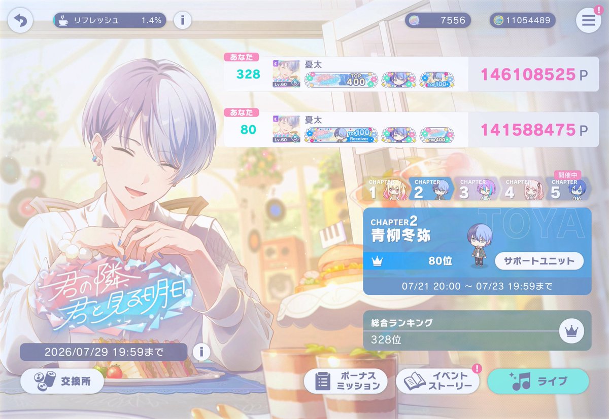 toy25ry's tweet photo. ❥・・ ┈┈┈┈┈༚༅༚˳ . ୨୧ . ˳༚༅༚┈┈┈┈┈ ・・❥

　　　　　  君の隣、君と見る明日
　　　　　　　  冬弥Chapter
　　　　　  141588475 P　80位

❥・・ ┈┈┈┈┈┈┈┈┈┈┈┈┈┈┈┈ ・・❥ https://t.co/Hzh9160A9P