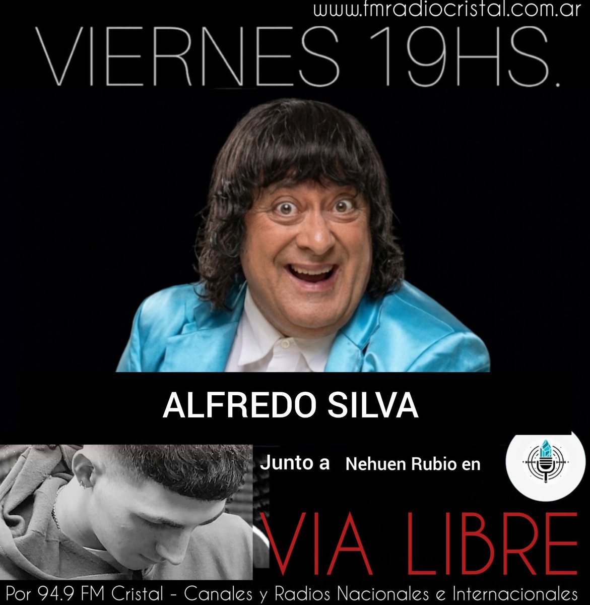 ALERUBIO_'s tweet photo. #IMPERDIBLE
🔴VIERNES 19HS
@humoristasilva
en #VIALIBRE junto a @NehuenRubio2 por
@fm_radiocristal
@contenidostvra
@fupem Canales y Radios Internacionales más #RSLInternacional para todo EEUU y 50 países del mundo
🇦🇷🇨🇱🇺🇾🇵🇾: 7 PM
🇻🇪🇧🇴🇩🇴🇵🇷: 6 PM
🇨🇴🇵🇪🇪🇨🇵🇦: 5 PM
🇲🇽🇬🇹🇸🇻🇨🇷: 4 PM https://t.co/KbIaok0qO7