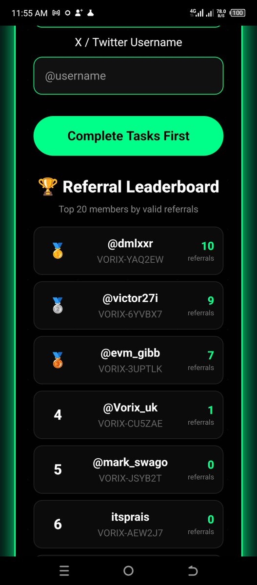 Vorixteams's tweet photo. 🏆 VORIX REFERRAL CAMPAIGN UPDATE* 🔥

The Top 3 are already leading the board! 🥇🥈🥉

🎁 Ranks #4–#20: $10 EACH!

Get your friends onboard, complete the campaign tasks, and push your way into the Top 20. 🚀

Don’t wait until the leaderboard is full — your spot could be worth $10! 💰

Let’s build Vorix together and make history. 🌍⚡
https://t.co/DtIddVeV3H