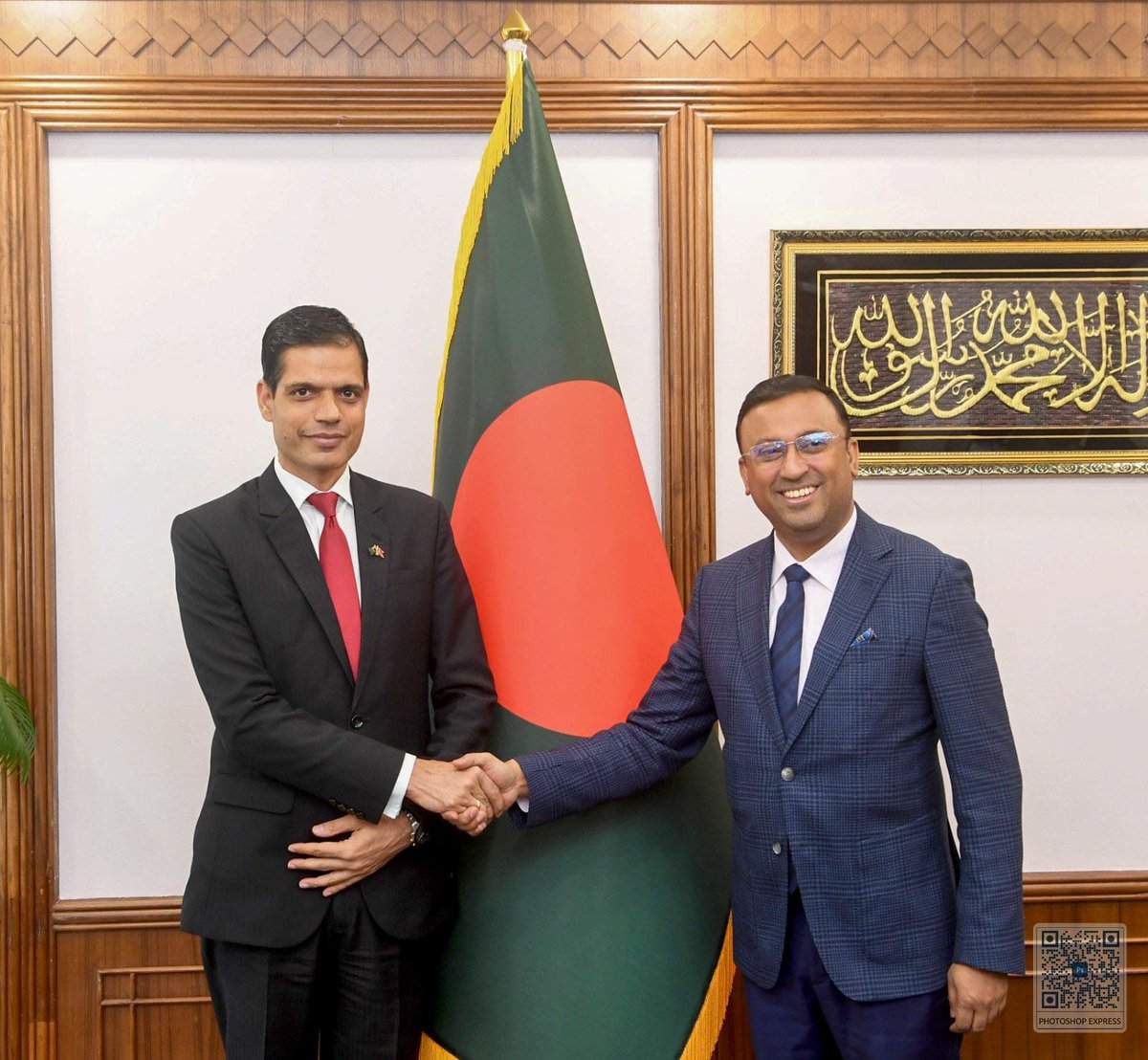 NepalinBGD's tweet photo. Ambassador @gsbhandaari met with H.E. Mr. Humayun Kabir, Foreign Affairs Adviser to the Hon’ble Prime Minister of Bangladesh,  this afternoon. 

During the meeting, they discussed matters of mutual interest in areas such as trade, energy, tourism, and people-to-people ties with a particular focus on enhancing economic partnership between the two countries.