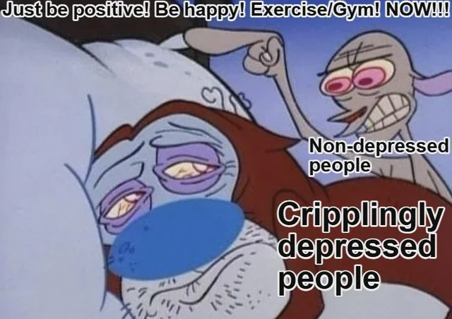 MemeeOrbit's tweet photo. @hourly_shitpost Depressed people vs non-depressed people https://t.co/elv53ljlTL