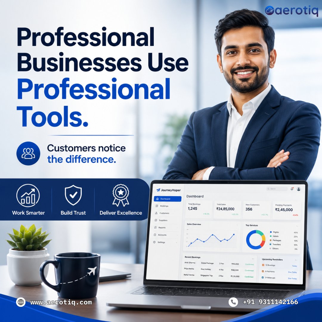 Aerotiq_'s tweet photo. Professional Businesses Use Professional Tools.
#Aerotiq #TravelBusiness #ProfessionalTools #WorkSmarter #TravelAgency #B2BTravel #BusinessGrowth #TravelTech #CustomerExperience #AgencyLife #DeliverExcellence #BuildTrust #SmartBusiness #TravelIndustry #ScaleUp #TechForTravel https://t.co/nY3WNXoXuz