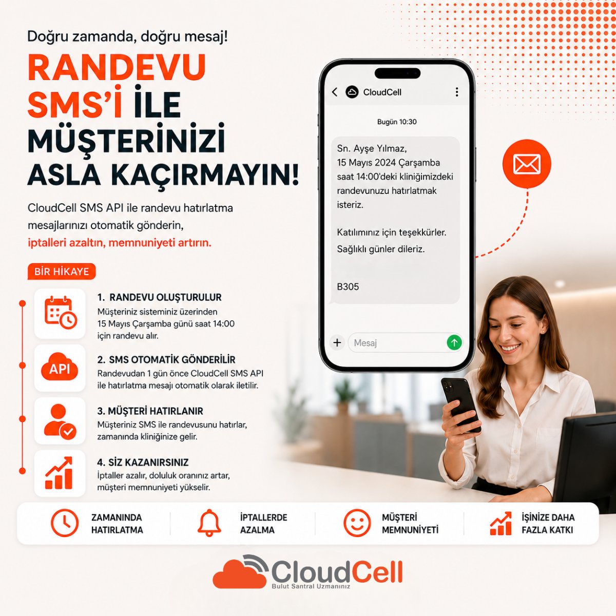 TRcloudcell's tweet photo. Unutulan randevular işletmeniz için gelir kaybıdır. 📉

CloudCell SMS API ile otomatik hatırlatmalar gönderin: 

✅ Son dakika iptallerini azaltın.
✅ Doluluk oranınızı artırın.
✅ Müşteri memnuniyetini güçlendirin.

Küçük bir SMS, büyük fark yaratır!

#CloudCell #SMSAPI https://t.co/DOixIRH4xc