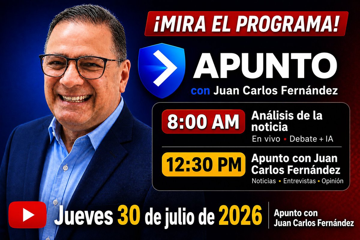 jcfernandezm's tweet photo. Boletín Informativo | Plataforma A Punto con Juan Carlos Fernández
Fecha: Jueves, 30 de julio de 2026

Emisión: Resumen Ejecutivo
1. ÍNDICE ECONÓMICO
Tipo de Cambio Oficial – BCV
 * Dólar (USD): 745,63 Bs.
 * Euro (EUR): 848,82 Bs.
 * Yuan (CNY): 110,12 Bs.
 * Lira turca (TRY): 15,74 Bs.
 * Rublo ruso (RUB): 9,49 Bs.

2. NOTICIAS NACIONALES
 * EE. UU. investiga fondos del crudo venezolano: El Congreso norteamericano abrió una indagatoria formal sobre la gestión y opacidad en el manejo de más de 13.000 millones de dólares provenientes de la venta de petróleo bajo el control de la administración de Donald Trump.

 * Evaluación de daños junto a la ONU: El Gobierno nacional instaló mesas de trabajo con agencias multilaterales para definir en 60 días el plan de reconstrucción de infraestructuras afectadas por el reciente doblete sísmico.

 * Seniat busca simplificar trámites impositivos: El superintendente tributario sostuvo reuniones con gremios del sector privado para evaluar reformas al sistema fiscal y ampliar la base de contribuyentes.

 * Cierre de misión diplomática: Venezuela otorgó la Orden Francisco de Miranda al coordinador de la ONU, Gianluca Rampolla, al culminar sus labores en el país.

3. ECONOMÍA

 * Reunión estratégica con el FMI: Representantes del Ejecutivo nacional abordaron con delegados del FMI esquemas para movilizar recursos destinados a la reconstrucción física y social del país.

 * Deterioro crítico en refinación: Informes advierten que el Centro de Refinación de Paraguaná requiere multimillonarias inversiones privadas para reemplazar estructuras colapsadas por falta de mantenimiento.

 * Negociaciones petroleras con Eni: La firma italiana negocia nuevos contratos con PDVSA para reactivar y aumentar la producción del bloque Junín 5 en la Faja Petrolífera del Orinoco.

4. INTERNACIONALES
 * Tensión militar en Medio Oriente: Washington anunció represalias tras registrarse ataques con misiles contra sus bases en Jordania.

 * Orden de captura contra Evo Morales: La justicia de Bolivia formalizó la solicitud de aprehensión contra el exmandatario por las protestas violentas de los últimos meses.

 * Réplicas y víctimas en Japón: Un nuevo sismo de magnitud 5,8 sacudió Kumamoto, elevando a 18 los fallecidos por los sismos de esta semana.

5. DEPORTES

 * Luis Arráez lidera en Grandes Ligas: El criollo llegó a 135 imparables y un promedio de .331, consolidándose como figura clave en el mercado de pases.

 * Medallero en Centroamericanos: Venezuela mantiene el cuarto lugar en Santo Domingo 2026 sumando preseas doradas en taekwondo.

6. ENTRETENIMIENTO

 * Cine de superhéroes: Se estrenó "Spider-Man: Brand New Day", mostrando una faceta más madura del héroe de Marvel.

 * Luto en el arte: Falleció el galardonado músico y actor irlandés Glen Hansard a los 55 años.