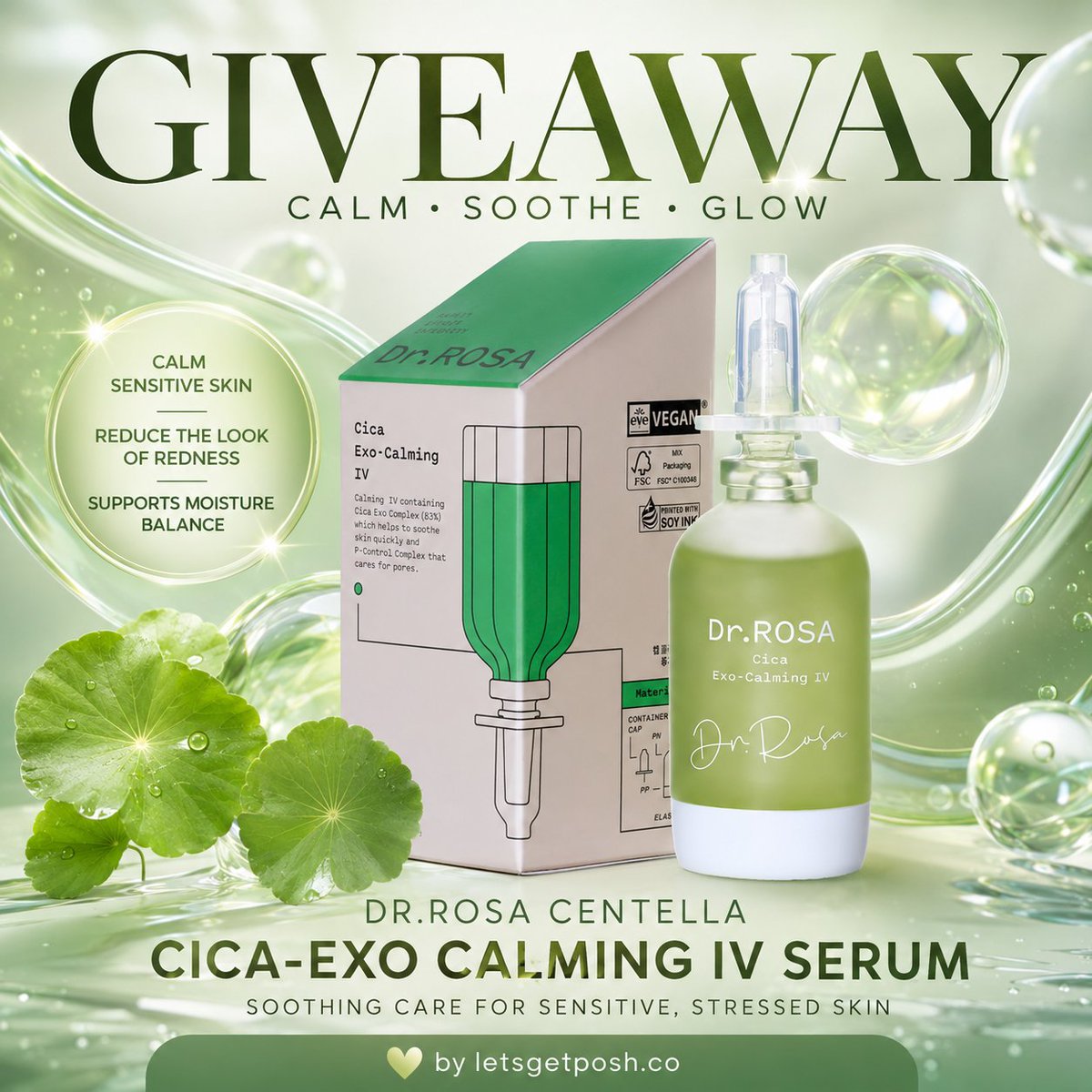 letsgetposh_co's tweet photo. 🌿 DR.ROSA Centella Cica-Exo Calming Giveaway

Treat your skin to calming Korean skincare! Enter for your chance to win the DR.ROSA Centella Cica-Exo Calming Serum (15 mL), a lightweight, soothing serum designed to comfort sensitive skin while helping restore hydration and improve the appearance of redness.

Prize
DR.ROSA Centella Cica-Exo Calming IV Serum (15 mL)

Why You'll Love It
✨ Helps calm the appearance of redness and sensitivity
💚 Exosome-inspired technology helps revitalize tired, dull-looking skin
💧 Supports the skin's natural moisture balance for lasting hydration
🌿 Lightweight, fast-absorbing formula that layers beautifully under makeup or moisturizer
🩷 Fragrance-free, alcohol-free, paraben-free, and gentle on sensitive skin
🇰🇷 Premium Korean skincare innovation

Perfect for normal, sensitive, reactive, or combination skin looking for a healthier, more balanced complexion.

🌎 Open Worldwide
✨ Link in Bio to Enter ✨

#SkincareGiveaway #KBeauty #CentellaAsiatica #GlassSkin #SensitiveSkin

https://t.co/YnnCJAOaj3