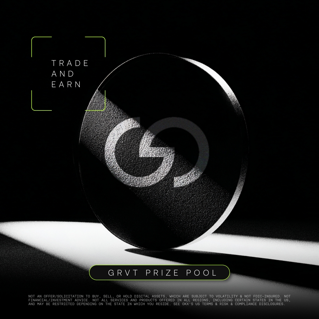 okx's tweet photo. $GRVT is live in our global Spot markets.

@grvt_io is a full-stack wealth app that combines yield-bearing savings, investment products, and spot and perpetual trading across crypto, equities, and commodities.

Opt in to the 3.5M GRVT Trade &amp; Earn event now ↓