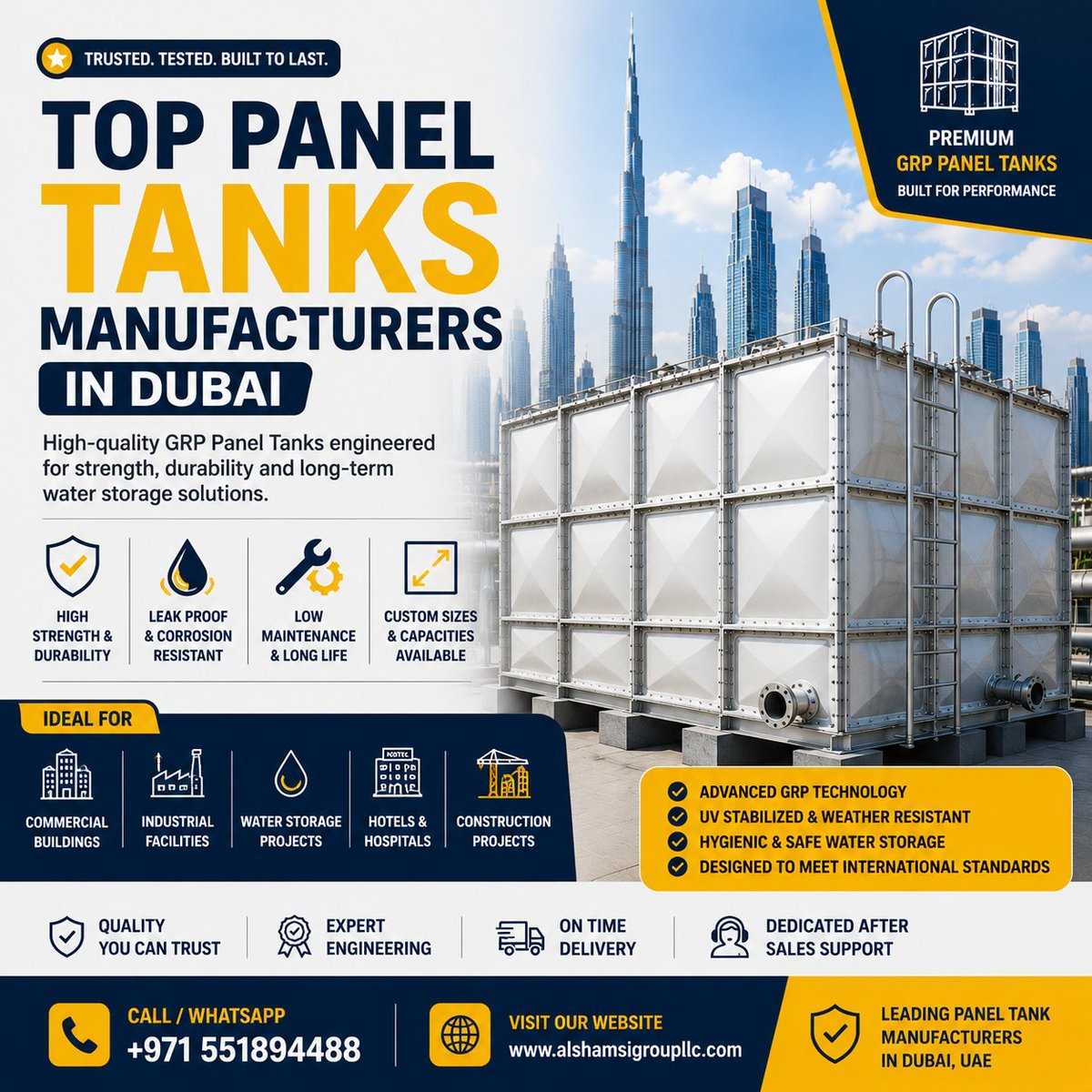 Al_Shamsi_Group's tweet photo. 💧 Top Panel Tanks Manufacturers in Dubai

Looking for one of the top panel tank manufacturers in Dubai?

📞 Contact us today for expert guidance and a customized quotation.

📱 Call / WhatsApp: +971 551894488
🌐 Website: https://t.co/OdFOPsOJKa

#PanelTankDubai #GRPPanelTank https://t.co/gpirlKbTRU