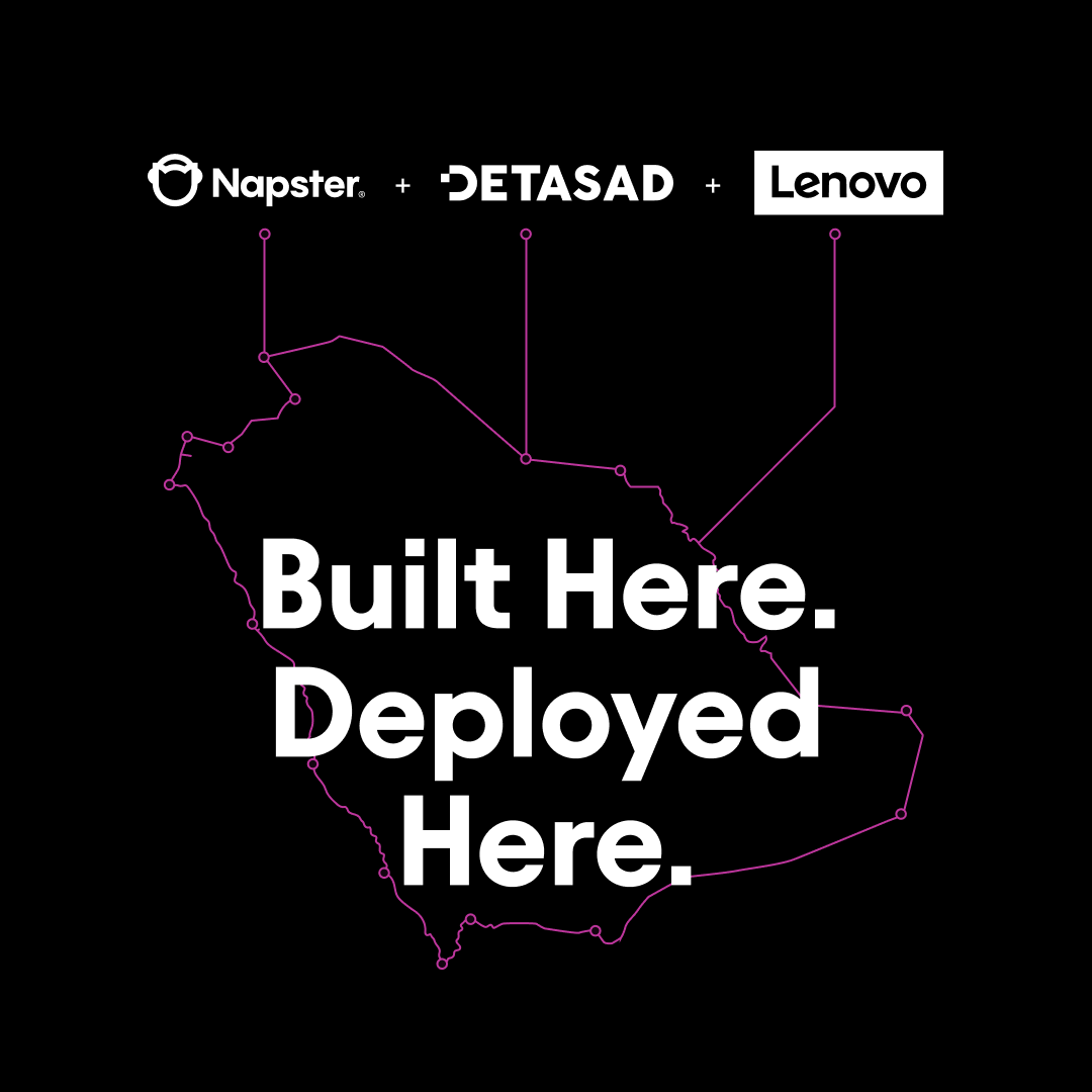 napster_corp's tweet photo. Napster, @DETASAD, and @Lenovo are joining forces to bring sovereign AI infrastructure to the Kingdom of Saudi Arabia.

Announced today, the collaboration gives government and enterprise customers a fully in-Kingdom path to deploying agentic AI.

Read: https://t.co/AqcIjfXt0R https://t.co/QdLiwVu52n