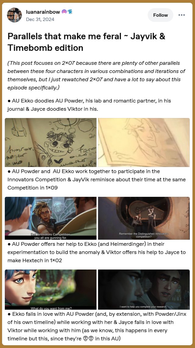 Jayvikwaistgrab's tweet photo. Timebomb Jayvik Parallels ππ
#Arcane #Jayvikmeta https://t.co/FWFQx6mUms