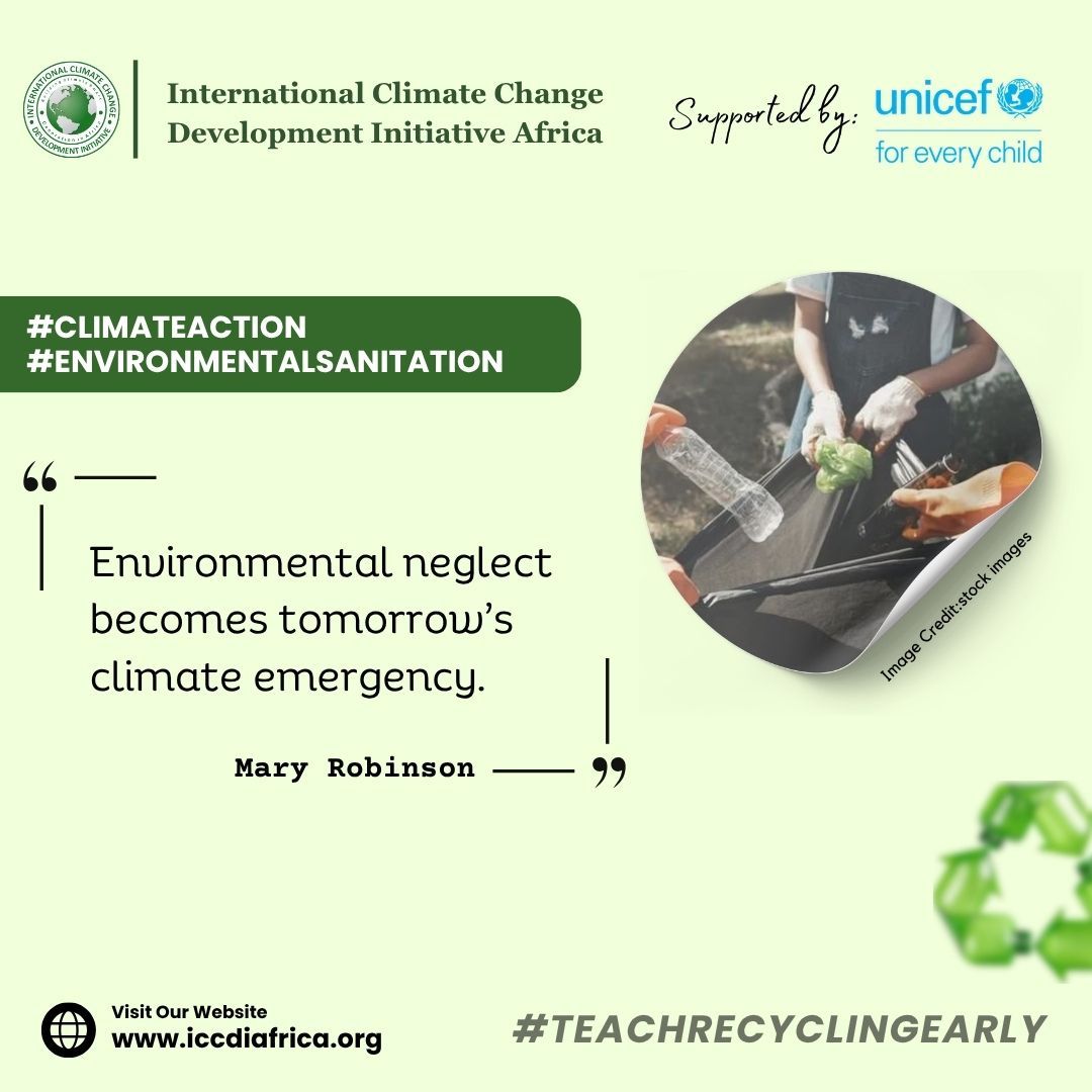 ClimateWed's tweet photo. Environmental neglect becomes tomorrow’s climate emergency.— Mary Robinson
 #ClimateAction #EnvironmentalSanitation https://t.co/22uwJVCzYd