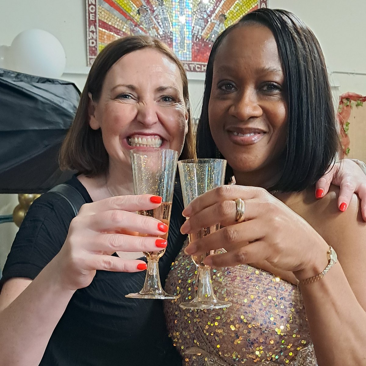 vickyfoxcroft's tweet photo. Despite the smiles, we'll miss Sonia terribly. Her 38 years’ service at St James Hatcham primary school is so appreciated by the community and all the children she has taught. 

It was a joy celebrating with Sonia's family and colleagues - especially loved chatting with her dad! https://t.co/JXQfF3M7Xb