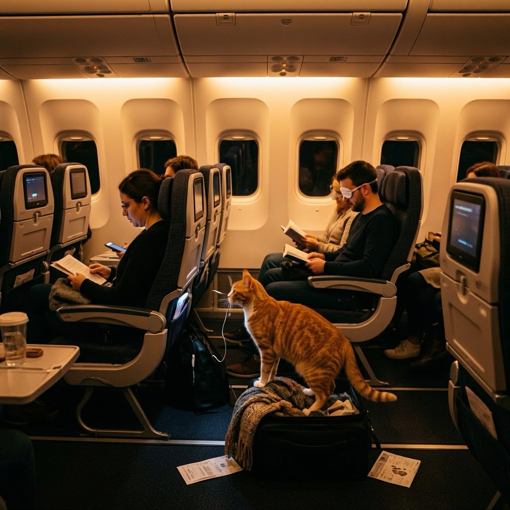 ScenarioKitty's tweet photo. An airline lets you choose one rule for a 12-hour flight: no reclining seats, no bright screens, or everyone swaps travel stories with their row for ten minutes; which would you favour? https://t.co/4Sg9UvwR5g