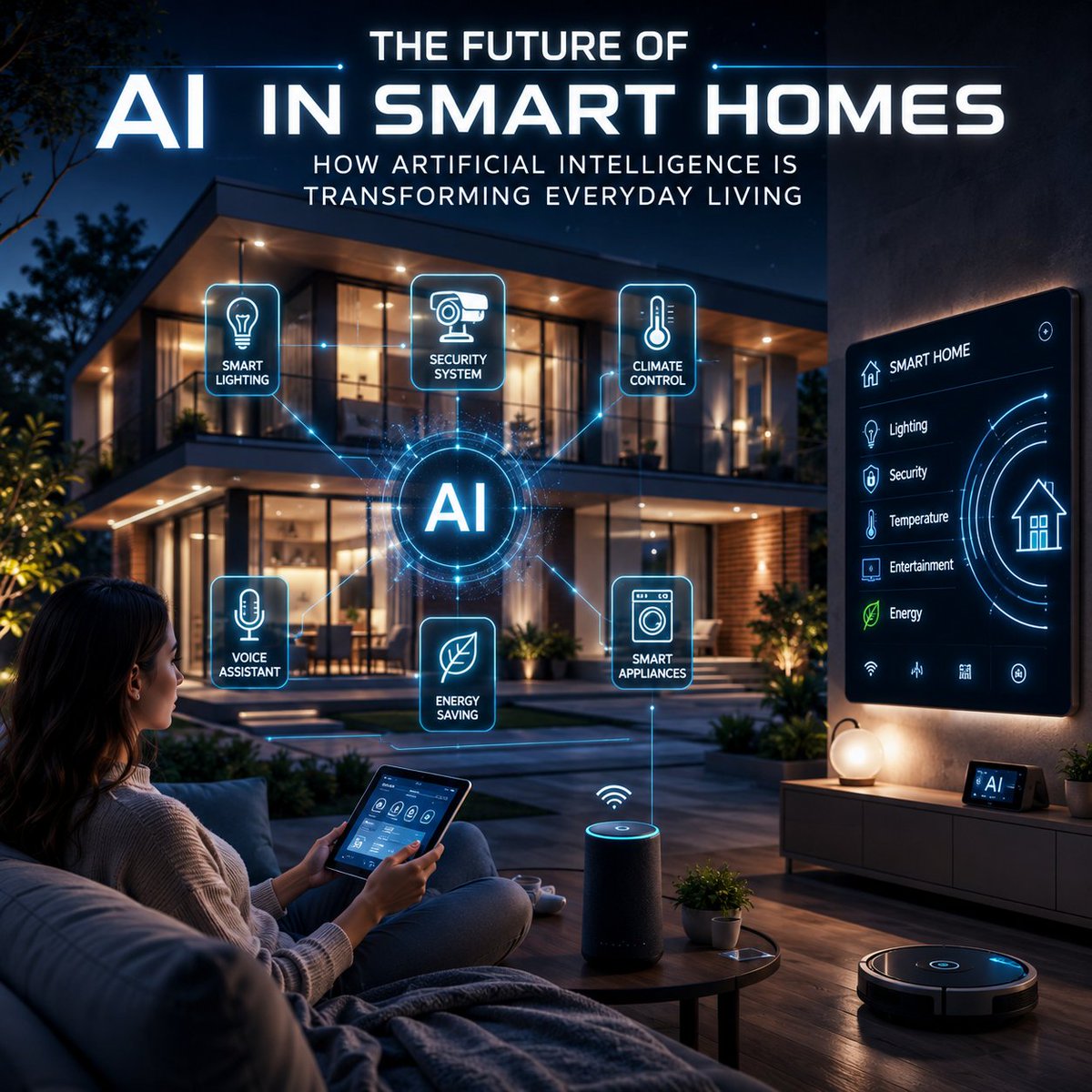 Susanddouglas's tweet photo. 🏡🤖 AI is transforming the future of smart homes.

From voice assistants and smart security to intelligent lighting and energy management, Artificial Intelligence is making everyday living more convenient, efficient, and connected.

Read more:
https://t.co/kFKRnYqyPd https://t.co/PxA1DZM9Ji