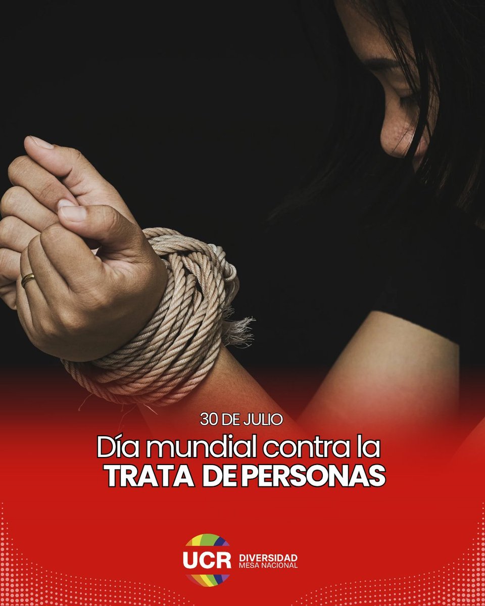 UCRDN's tweet photo. La trata de personas es una de las más graves violaciones a los derechos humanos. Este 30 de julio reafirmamos nuestro compromiso de trabajar por una sociedad libre de explotación, donde la dignidad y la libertad sean derechos garantizados para todas las personas. https://t.co/P26ONp0uUo