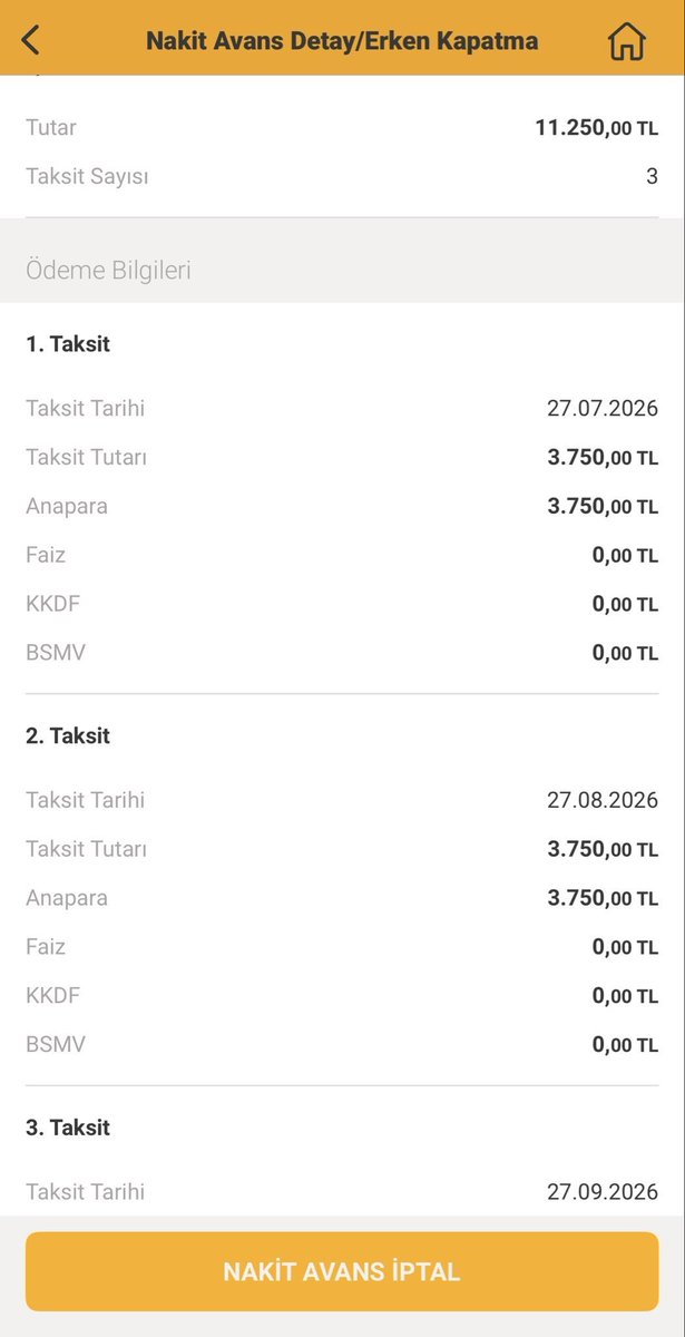 krediadam's tweet photo. MEVCUT MÜŞTERİYE %0 FAİZ KREDİ KAMPANYASI GELDİ BUYRUN

SON GÜN 31 TEMMUZ BAKMADAN GEÇMEYİN.

Limitinize göre 25bin, 20bin, 15bin ve 10bin TL olarak deneme yapabilirsiniz.

Vakıfbank'tan  25.000 TL %0 Faizli 3 Ay vadeli kredi kartına taksitli Nakit avans

Kredi Tutarı : 25.000 TL 

Faiz Oranı : %0

Kredi Vadesi : 3 AY

Aylık Taksit : 8.333 TL

Toplam Geri Ödeme : 25.000 TL

Başvurdunuz  mu ?
Kişiye özel olup umarım sizdede vardır
(Reklam, tanıtım ve işbirliği degildir)
