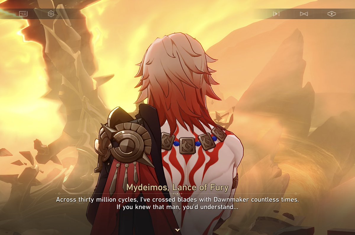 phailure33's tweet photo. do you remember how back in 3.7 mydei pulled the “nobody here knows this man the way i do, obviously, so listen closely-” card 😭 https://t.co/CrzVR8nEwn