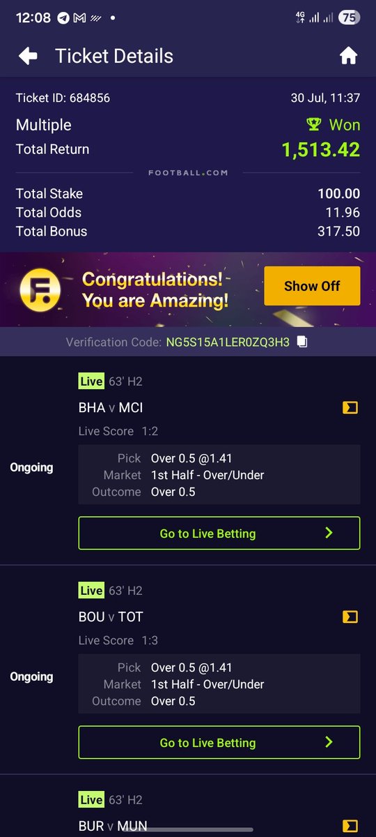 Nueludo10's tweet photo. I fund account 1k to play this game all my hope i play with 1k. Came back to X to engage my mutual return after 10 minutes to go check boom i mistakenly stake with 100 naira 😂😂😂😂 https://t.co/0JpgmfOXCX