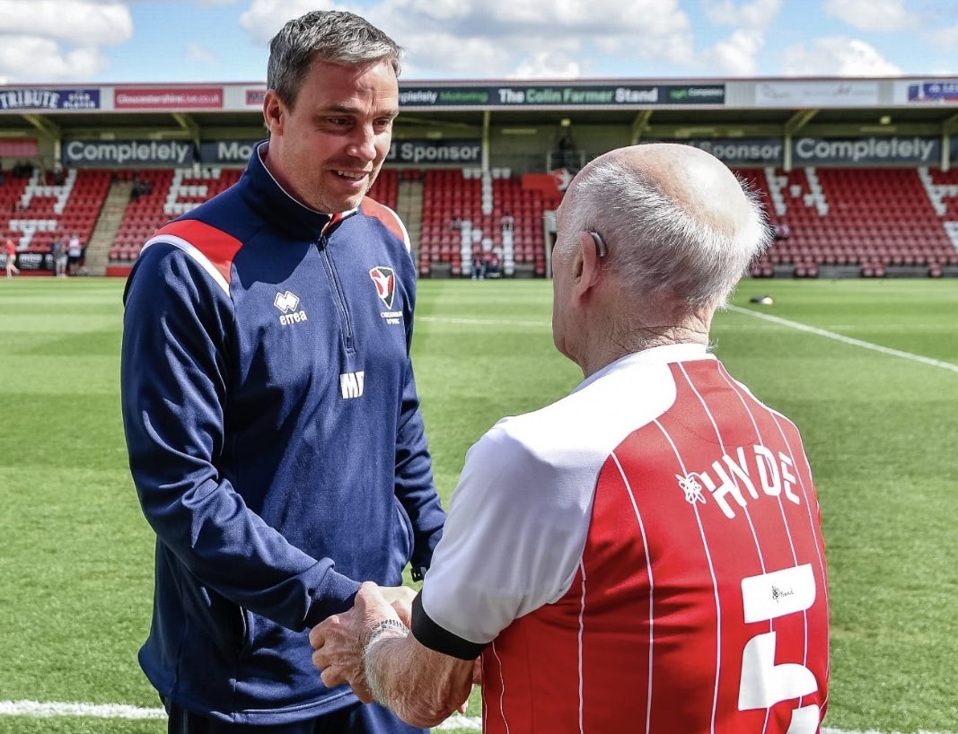 murrytoms's tweet photo. We brought Joe back four years ago where he met Michael, the players and kids from Bishop’s Cleeve Primary. A true club icon. https://t.co/P3qEmnEDMm