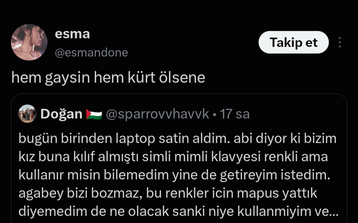 sparrovvhavvk's tweet photo. arap ve hetero birinin kürt ve gay sanıldığı için ölüm hakkı gelmiş... bugün de durduk yere ölen lavuk olduk, hamdolsun https://t.co/toLQzJZKrf