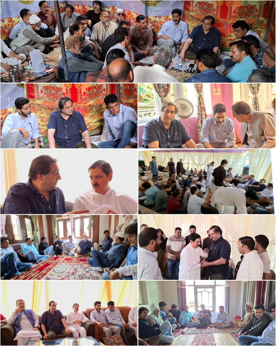 JKPCOfficial's tweet photo. JKPC President @sajadlone , along with Chief Spokesperson @bashirdaradv , Provincial President Kashmir @irfanpanditpuri , Ex-DDC Hafizullah Beigh, District Coordinator Ab Ahad Kashmiri, and other senior leaders today visited Shumnag, Kralpora, Dardsun and Dardpora  on social and political visits. 
Strengthening bonds with the people, listening to their concerns, and reaffirming our commitment to public service.