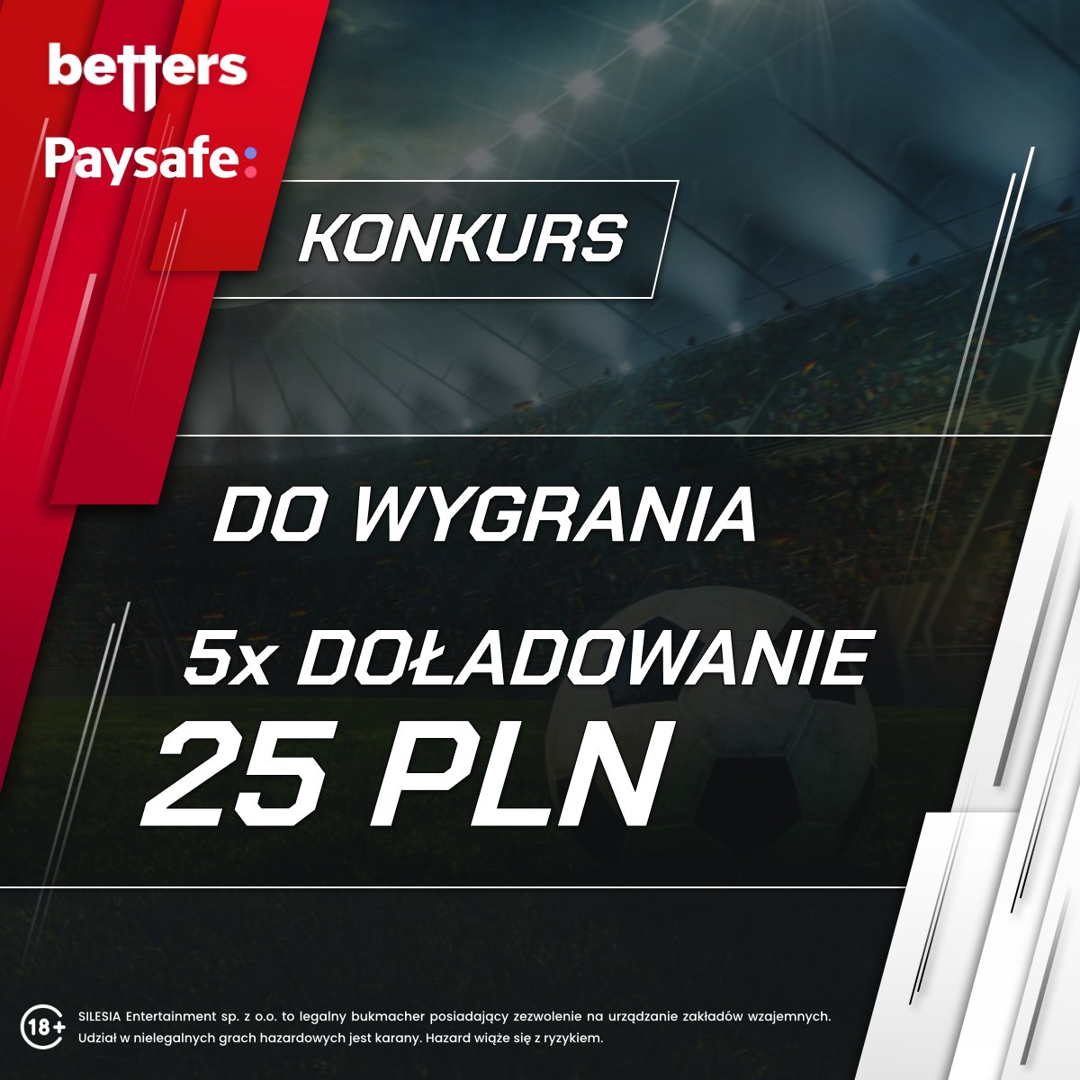 betterspl's tweet photo. Do zdobycia - 25 PLN doładowanie na BETTERS!

1⃣ 𝗣𝗢𝗟𝗨𝗕 ❤️ post
2⃣ WYTYPUJ w komentarzu wynik meczu Valetta - Raków i strzelca jednego z goli (np. 1:1, Makuch) 🎯

Typujemy do 30.07, 19:30, a posty nie mogą być edytowane!

#KONKURS
🔗 https://t.co/i52CTyBWZB https://t.co/04UDIskl1W
