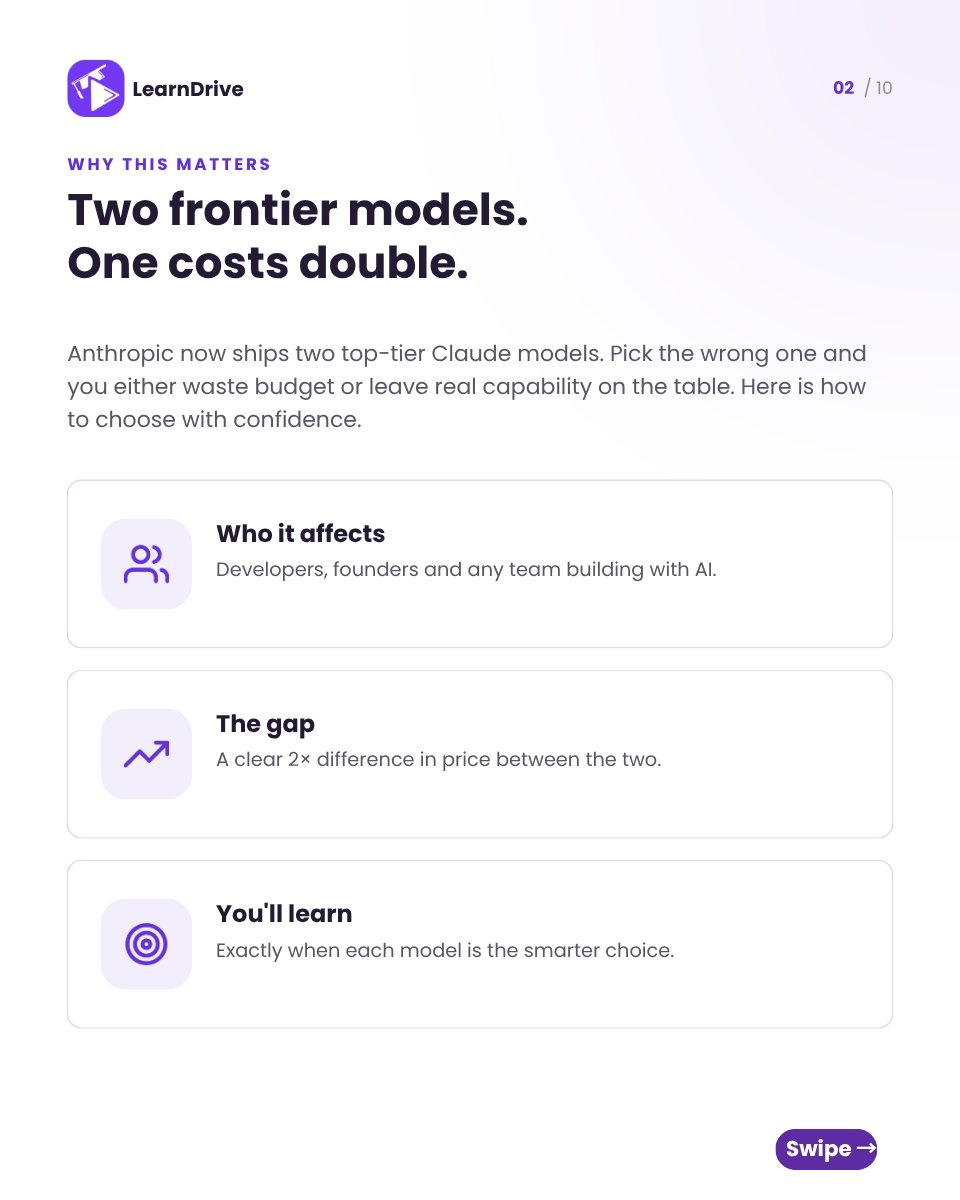 Learndrive_org's tweet photo. We compare Claude Fable 5 and Opus 4.8 across intelligence, performance, pricing, and real-world use cases to help you make the right choice.

#ClaudeAI #ArtificialIntelligence #GenerativeAI #MachineLearning #AIProductivity https://t.co/kj4kE1xzab
