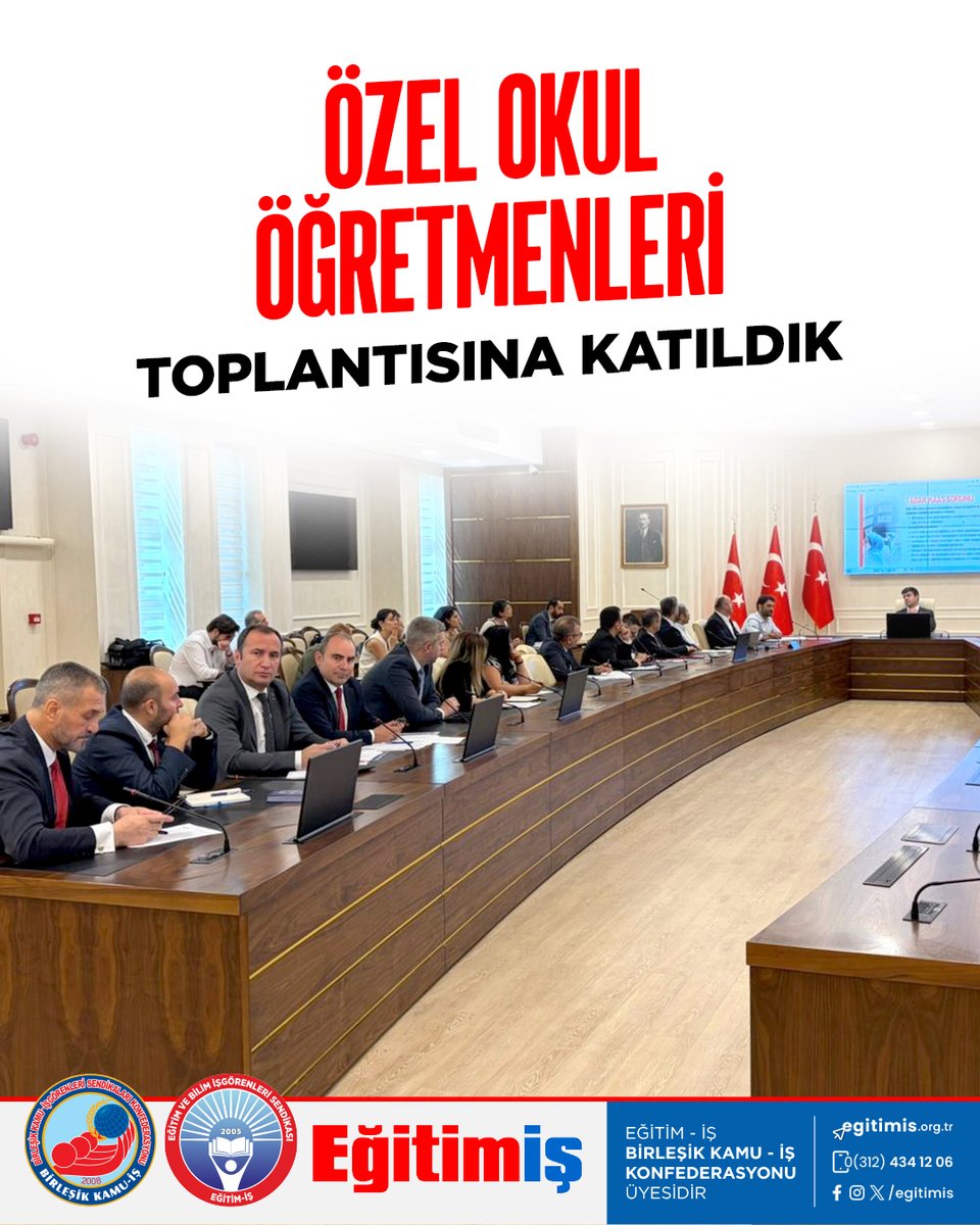 egitimisorg's tweet photo. Çalışma ve Sosyal Güvenlik Bakanlığında, Özel Okul Öğretmenlerinin çalışma yaşamında karşılaştıkları sorunlar ve çözüm önerilerinin ele alındığı toplantıya, Genel Başkanımız Kadem Özbay ve Konfederasyonumuz Kamu-İş Genel Sekreteri Şükrü Balun katıldı.

Toplantıda, uzun süredir hakları için mücadele eden özel okul öğretmenlerinin çalışma koşulları, özlük hakları ve çalışma yaşamında yaşadıkları sorunlar değerlendirilirken, bu sorunların çözümüne yönelik Kamu-İş Konfederasyonu olarak görüş ve önerilerimizi paylaştık.

Toplantıda dile getirdiğimiz başlıca talepler şunlardır:

•⁠  ⁠Taban ücret sistemi yeniden kurulmalı, özel okul öğretmenlerinin ücretleri aynı kıdemdeki kamu öğretmenlerinin maaşının altında olmamalıdır.

•⁠  ⁠Derece ve kademe sistemi uygulanmalı, ücret artışları hizmet yılı, derece ve kademeye bağlı olarak güvence altına alınmalıdır.

•⁠  ⁠Uzman öğretmenlik ve başöğretmenlik hakları özel okul öğretmenleri için de mali haklarıyla birlikte uygulanmalıdır.

•⁠  ⁠Haftalık çalışma süreleri yeniden düzenlenmeli, nöbet, etüt, veli toplantısı, sınav görevi ve tanıtım çalışmaları çalışma süresinden sayılmalıdır.

•⁠  ⁠Fazla çalışma ücretleri eksiksiz ödenmeli, ücretsiz fazla mesai uygulamasına son verilmelidir.

•⁠  ⁠Yaz aylarında ücret ve SGK güvencesi devam etmeli, öğretmenler 12 ay ücret ve sosyal güvenceye sahip olmalıdır.

•⁠  ⁠Belirsiz süreli iş sözleşmesi esas alınmalı, sürekli çalışan öğretmenler için iş güvencesi güçlendirilmelidir.

•⁠  ⁠Sendikal hak ve özgürlükler güvence altına alınmalı, sendikal faaliyetler nedeniyle hiçbir öğretmenin iş sözleşmesi sona erdirilmemelidir.

•⁠  ⁠İzin hakları kamu öğretmenleriyle eşitlenmeli, yıllık izin, mazeret izni, doğum ve babalık izni gibi haklar genişletilmelidir.

•⁠  ⁠Sosyal haklar geliştirilmeli, aile ve çocuk yardımı, eğitim-öğretim hazırlık ödeneği, yemek, ulaşım ve kira desteği sağlanmalıdır.

•⁠  ⁠Öğretmenlik Meslek Kanunu kapsamındaki haklar, özel okul öğretmenlerini de kapsayacak şekilde düzenlenmelidir.