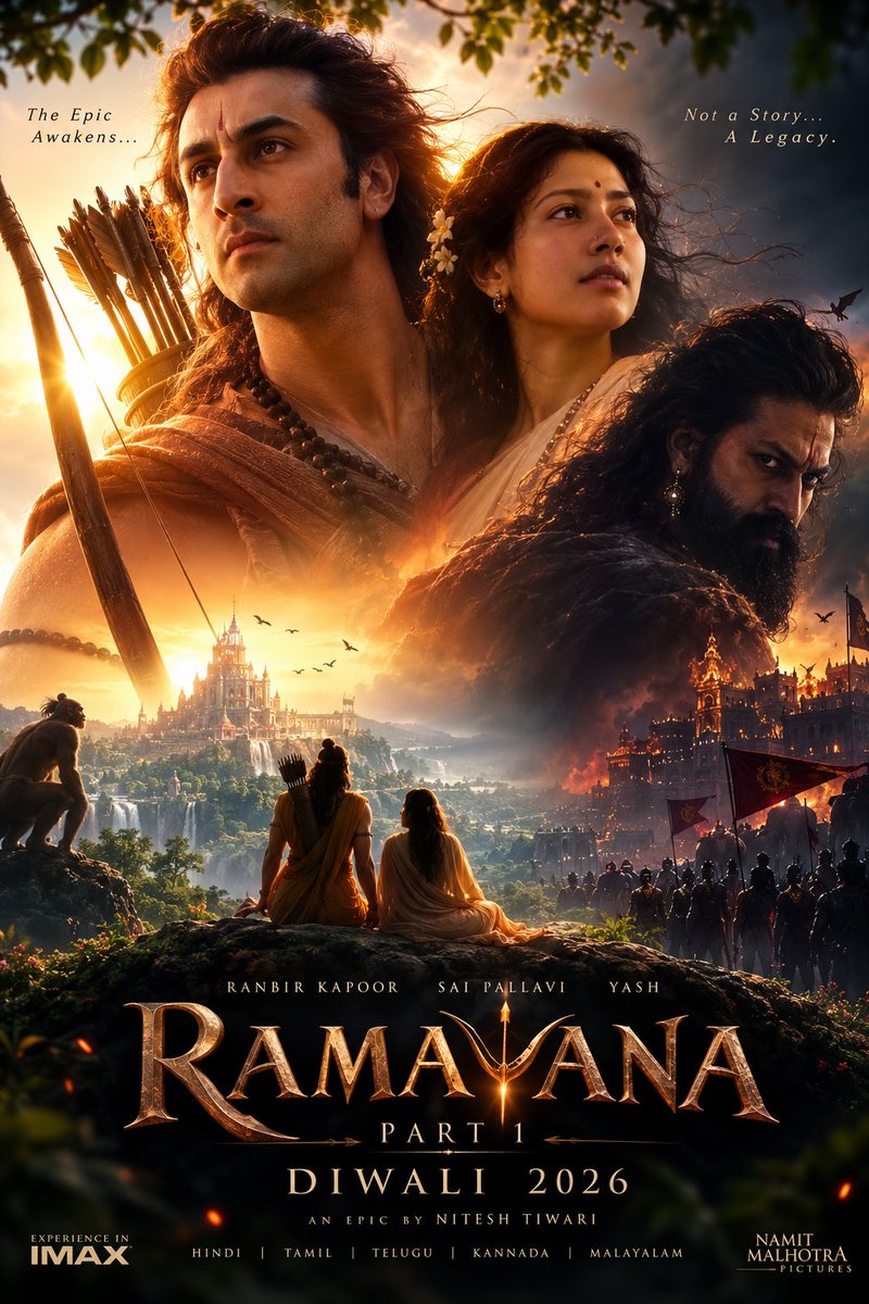 Aryan_____01's tweet photo. Official poster of #ramayana 🥹🔥 https://t.co/nu2UpDb9d1