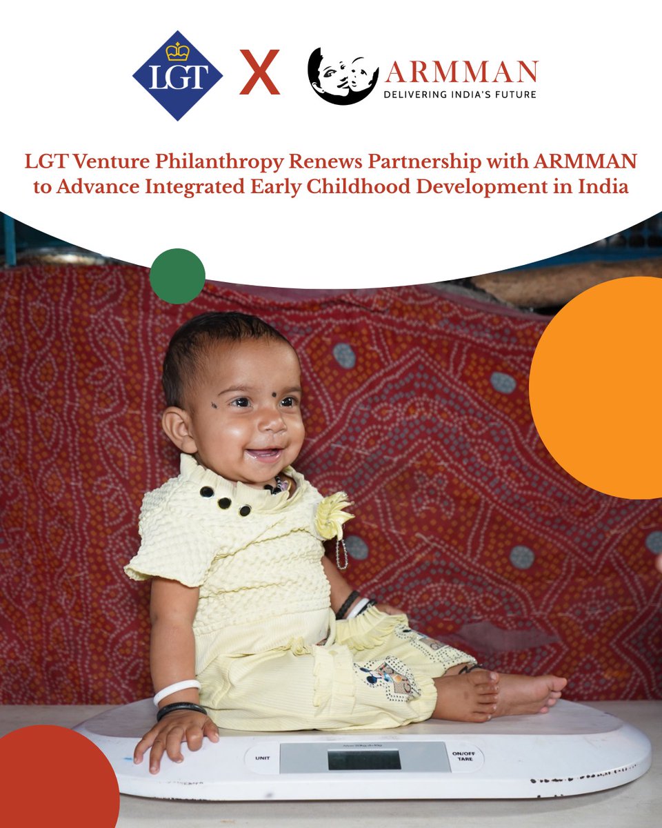 armmanindia's tweet photo. Happy to share that LGT Venture Philanthropy (LGT VP) has extended its support to ARMMAN to strengthen maternal and child health systems as part of our shared commitment to advancing integrated early childhood development in India. (1/6) @LGT_VP https://t.co/KwFWS5cRFa