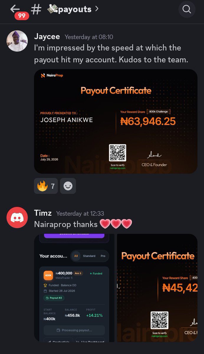 nairaprop's tweet photo. We don't joke with your payouts 💰 

Rewards are processed every blessed day.

Visit https://t.co/sYdl6Gs7dG to get started and your payout could be next. https://t.co/ElvZSkpuaK