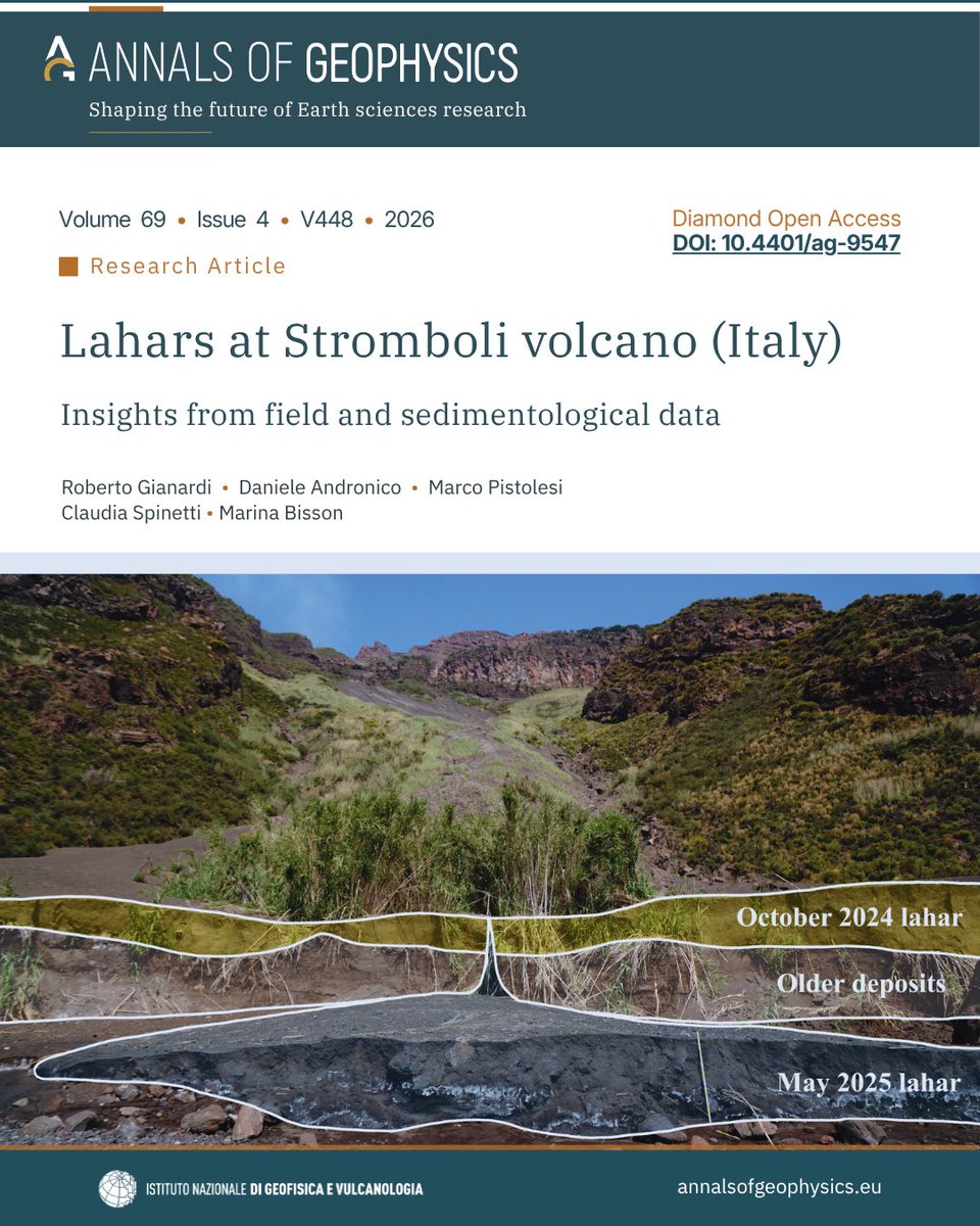 AGeophysics's tweet photo. limite:

#OpenAccess | #AnnalsOfGeophysics
The first grain-size dataset for #Stromboli #lahars is available. Combining field observations, sedimentological analyses and satellite imagery, the study improves lahar reconstruction and hazard assessment.

🔗 https://t.co/dZrRK97ifG https://t.co/01d6XPc93O