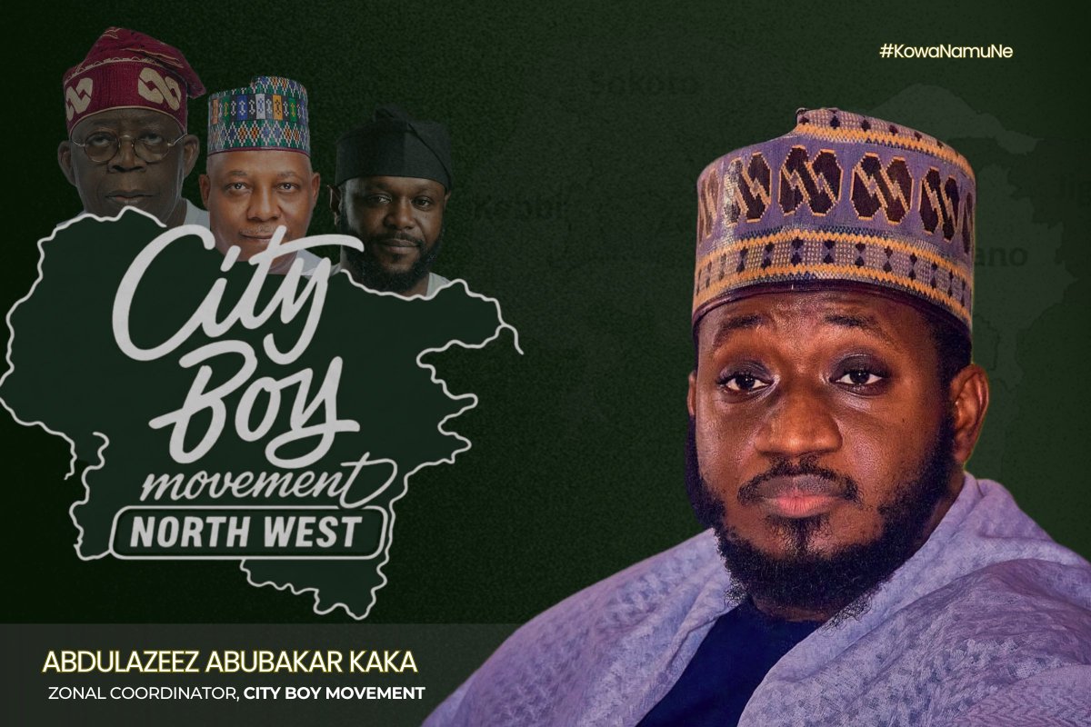 Abunaah's tweet photo. I am deeply honoured to formally announce my appointment as the Zonal Coordinator, North West Zone of the City Boy Movement.

Being the youngest among all the Zonal Leaders is a distinction I receive with humility, gratitude, and a profound sense of responsibility. It is a reminder that leadership is earned through service, and that age is never a barrier to meaningful contribution.

My sincere appreciation goes to the Grandpatron  of the City Boy Movement, President Bola Ahmed Tinubu and the leadership for the confidence, support, and opportunity to serve our great cause.

This appointment is not a title to be celebrated, it is a mandate to deliver. My Team and I are fully committed to building a stronger movement across the North West through purposeful leadership, strategic mobilization, collaboration with Stakeholders, Active support groups and unwavering dedication to the ideals we represent.

The City Boy Movement is built on a shared commitment to advancing the Renewed Hope Agenda of President Bola Ahmed Tinubu. From expanding access to higher education through NELFUND, investing in critical infrastructure, supporting agriculture and food security, strengthening national security, and implementing bold economic reforms, this administration is laying the foundation for a more prosperous Nigeria. These achievements inspire our resolve to take the message of Renewed Hope to every community across the North West 

Together, we will strengthen our movement, deepen grassroots engagement, and ensure that the Renewed Hope Agenda reaches every town across the North West. The journey continues. Continuity 2027.

Kowa Namu Ne ✌🏽♾️