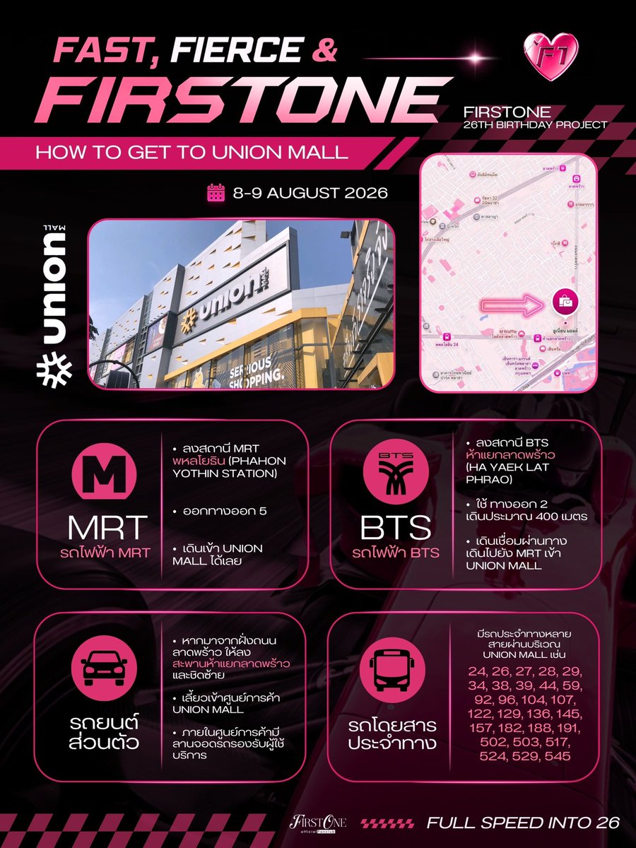 firstonefanclub's tweet photo. HOW TO เดินทางมาซิ่งเกินร้อยกับ
FIRSTONE’S 26TH BIRTHDAY PROJECT — 𝐅𝐔𝐋𝐋 𝐒𝐏𝐄𝐄𝐃 𝐈𝐍𝐓𝐎 𝟐𝟔 #Firstone 🎂

แล้วมาพบกันที่ Birthday Gallery เพื่อร่วมฉลองวันเกิดครบรอบ 26 ปีของเฟิร์สวันกันน้า 🙌

🏎️💨 Let’s drive FULL SPEED INTO 26 together!
@firstone_wnk #Firstone 🫶🏻🎤
εїз #เติ้ลเฟิร์สวัน #TleFirstone  εїз