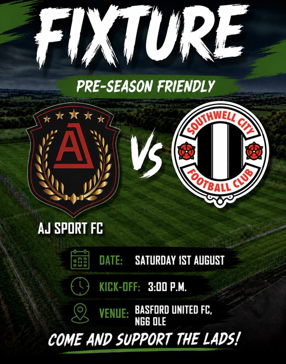 SCFCRessies's tweet photo. Our final pre season friendly comes this Saturday vs AJ Sport FC, and we’re set to face them at Basford United FC, with a 3pm KO. 

Currently undefeated in pre-season, we’re excited to start the season now. 💪 

#UpTheZebs #PreSeason #NottsSeniorLeague https://t.co/xxH5mSOVsH