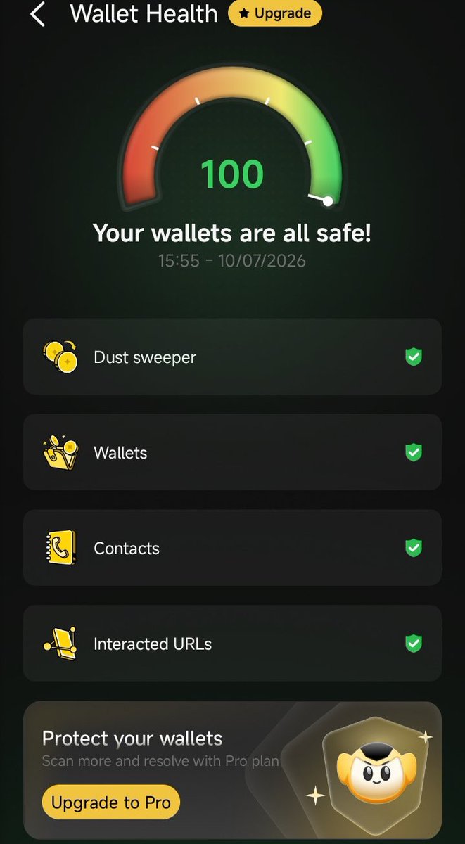dendimopoy176's tweet photo. Good night everyone 🌃 

Healthy wallets create healthier Web3 habits. 🛡️

Most crypto losses aren't hacks — they're neglect. In the first half of 2025 alone, roughly $1.93 billion was drained through malicious approvals and signatures, with 59% of losses coming from access-control failures rather than broken cryptography. That's not a security bug problem — that's a visibility problem. People simply can't see what permissions they've quietly handed out over months of using DeFi.

That's exactly the gap @Coin98_Wallet Health is targeting: an all-in-one security and asset optimization dashboard built into Coin98 Super Wallet, built around an Inside-Out Immunity concept that detects risks before they turn into threats. It runs checks across approvals, wallet connections, saved contacts, interacted URLs, favorite dApps/tokens, and backup status — condensed into a single 0-100 score.

That single-score approach is the smart part. Raw approval data is unreadable to most users — a score is not. It converts am I exposed? from a research task into a glance.

But here's where I'd push it further: right now the score is mostly a security lens. The real unlock is turning it into a full on-chain companion — layering in portfolio analytics (asset allocation, risk concentration, idle/dead positions) and actionable recommendations (not just "revoke this," but "here's what to do next with what you're holding"), not just security posture in isolation.

Compared to a tool like https://t.co/nhNR2h5urw, Wallet Health already wins on breadth and one-tap fixes since it lives inside a wallet people already open daily — that daily-touchpoint advantage is exactly why bolting analytics + recommendations onto it makes sense. You're not asking users to open a fourth app; you're expanding a habit they already have.

Healthy wallets aren't just about revoking risky approvals once. It's about making security + portfolio awareness a default weekly habit instead of a reactive one after a scare. That's the real Web3 hygiene shift. 💰

#Coin98WalletHealth