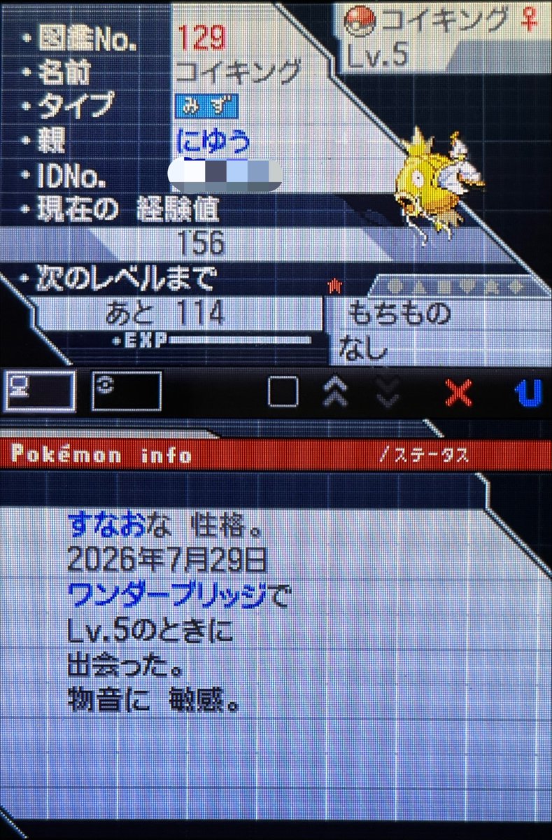 newaratk's tweet photo. 金のコイキングを500円で売ってくれる聖人
#ポケモンBW2 #乱数調整 https://t.co/IeeQxFSNh5