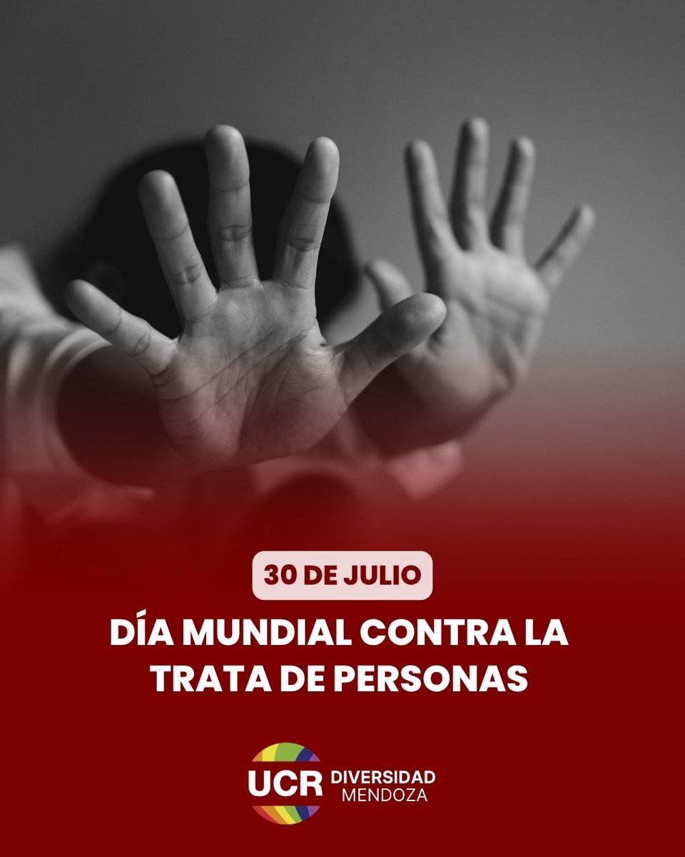 UCRDMendoza's tweet photo. En el Día Mundial contra la Trata de Personas renovamos nuestro compromiso con la defensa de los derechos humanos. La trata es un delito que vulnera la libertad y la dignidad de las personas. Prevenir, visibilizar y denunciar es responsabilidad de toda la sociedad.

#NoALaTrata https://t.co/hxbBINScuM