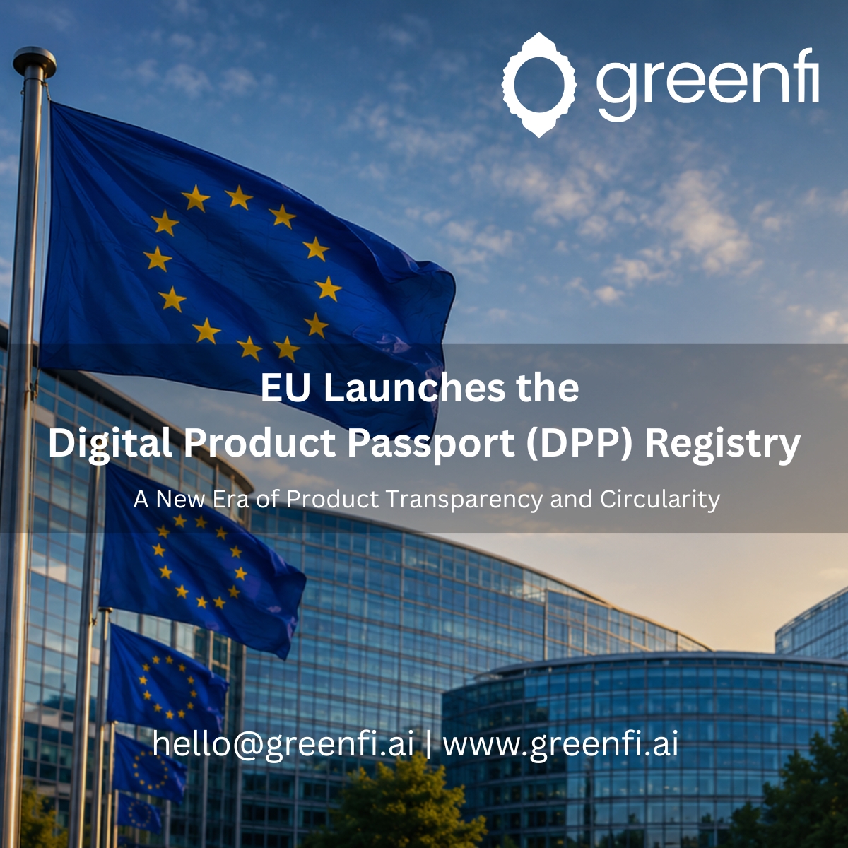 GreenFi_AI's tweet photo. The Digital Product Passport is more than a compliance requirement - it's a foundation for a more transparent, connected and circular economy.

📖 Read our full blog: https://t.co/BipgsG8Cah

📧 Schedule a call: hello@greenfi.ai
🌐 Learn more: https://t.co/RC4jcFCLBo https://t.co/gDgZi9VK1z