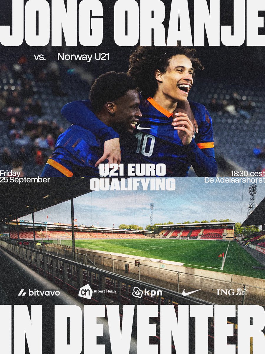 OnsOranje's tweet photo. Crucial game for Jong Oranje! ๐ฎโ๐จ
Support #TheNextUp in Deventer! ๐ช
โณ Tickets via https://t.co/U3bQ8MHuwD! ๐ซ
#NothingLikeOranje https://t.co/GuYvh5QrvR