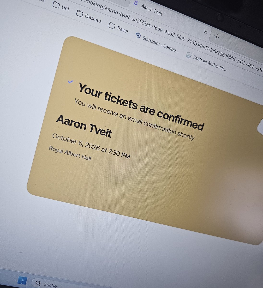 homeforinfinity's tweet photo. I DID IT I DID IT I FUCKING DID IT😭😭😭😭 i'm seeing aaron tveit in person WITH MY OWN EYES????? in less than three months????😭😭😭😭 https://t.co/UzZgDTz0Gn