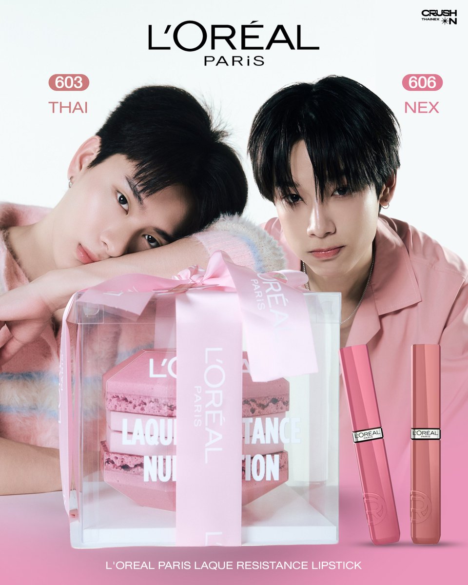 CrushonTHAINEX's tweet photo. #LOrealMakeupTH 

ทีม 603 &amp; 606 รายงานตัวค่ะ 💗🫡

ลิปอ่ะคู่ใจแต่ป้าไก่อะ อยากคู่เธอ 🤟
เพราะฉะนั้นยังไม่มีก็ต้องมีแล้วนะคะ

#THAIchayanon #NEXnattakit
#LaqueNudeCollection 
#LaqueResistanceTH https://t.co/pk3BPXhqjm