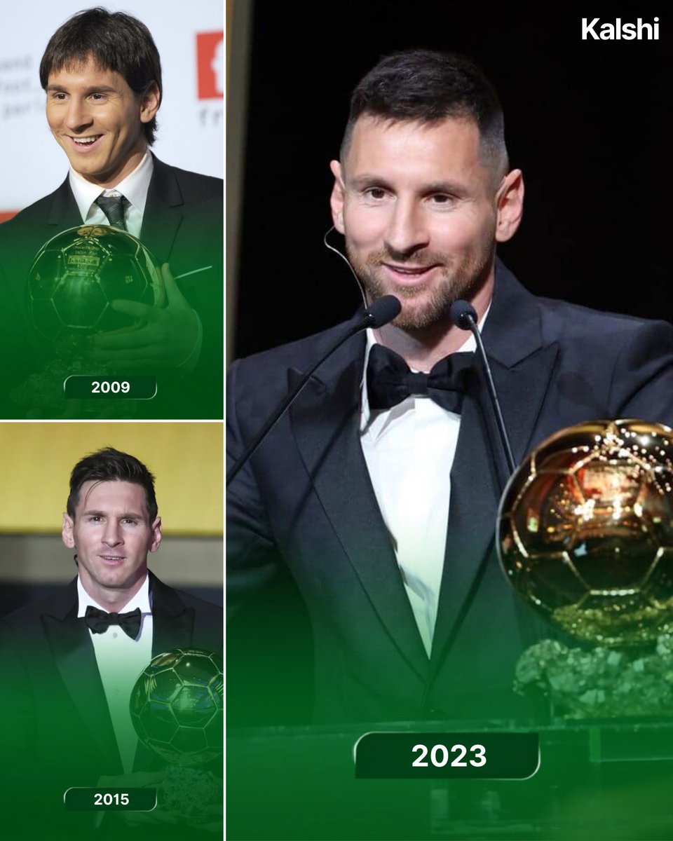 KalshiFooty's tweet photo. 🚨 Did you know 👀 : Lionel Messi is the Only player to win the ballon d’or in three different decades. https://t.co/1Us4iGhTvH